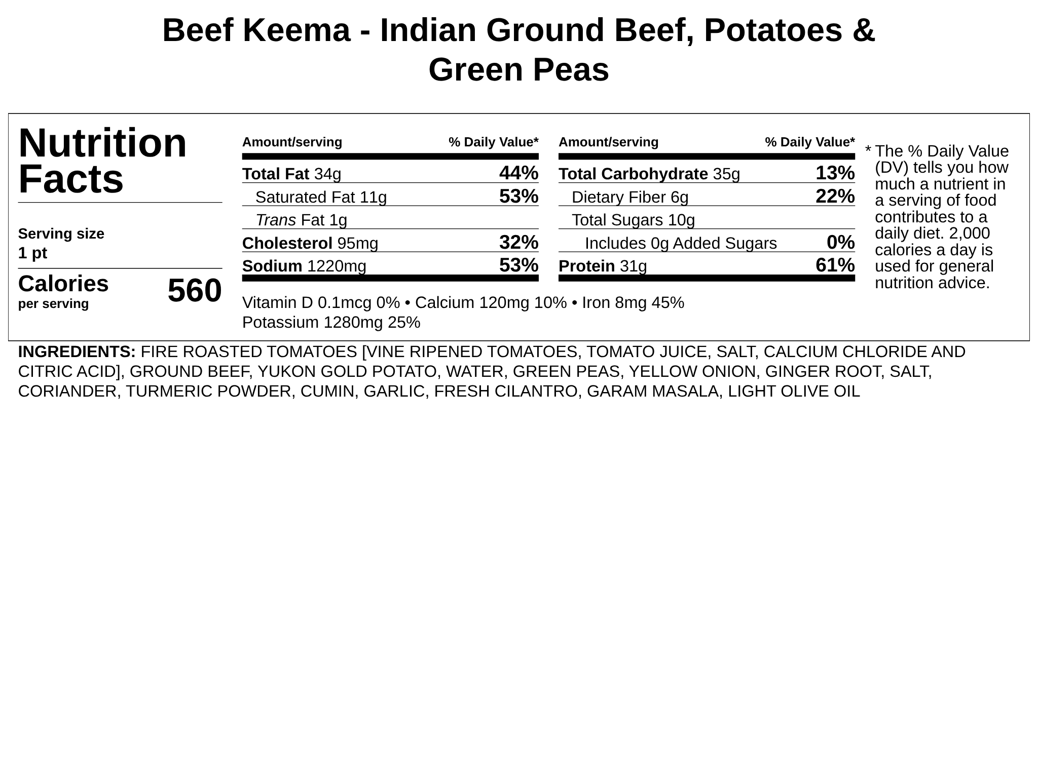 Beef Keema - Indian Ground Beef, Potatoes & Green Peas