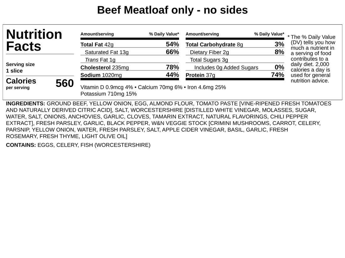 Beef Meatloaf w/House-made Catsup & Buttery Mashed Potatoes