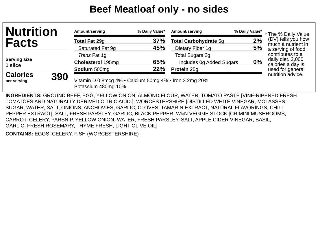 Frozen - Beef Meatloaf w/House-made Catsup