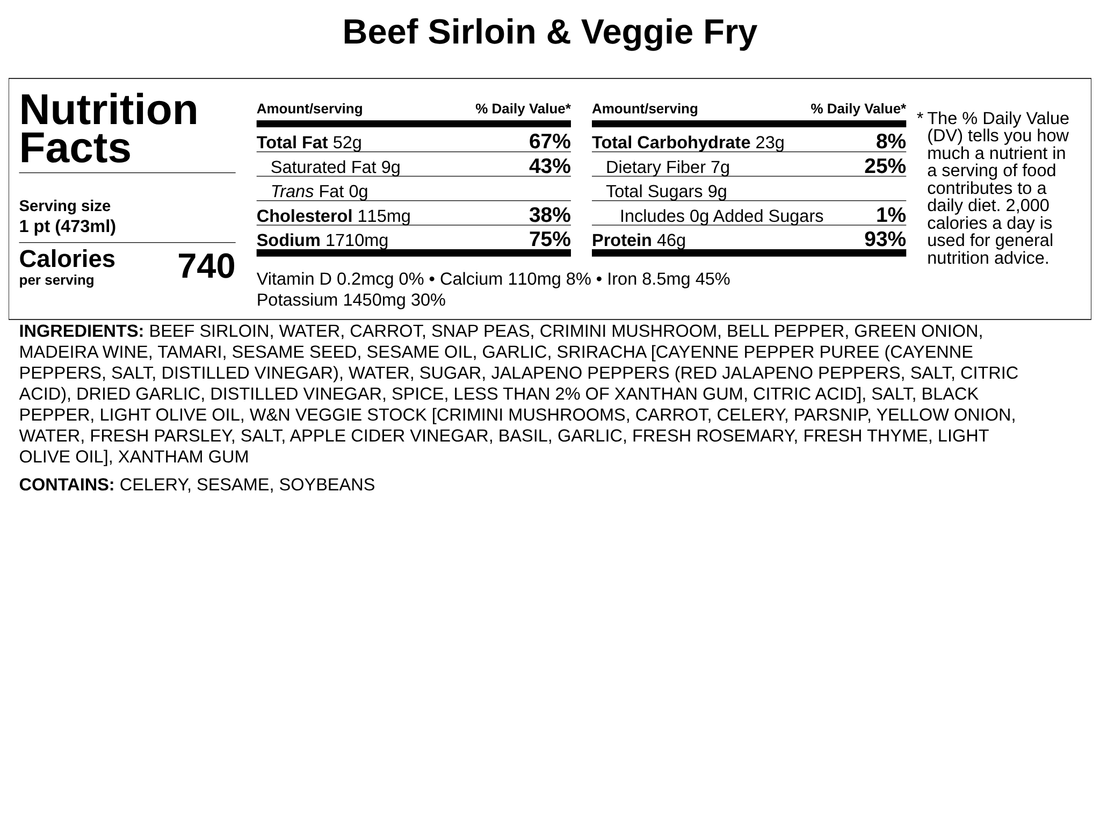 Beef Sirloin & Veggie Stir Fry