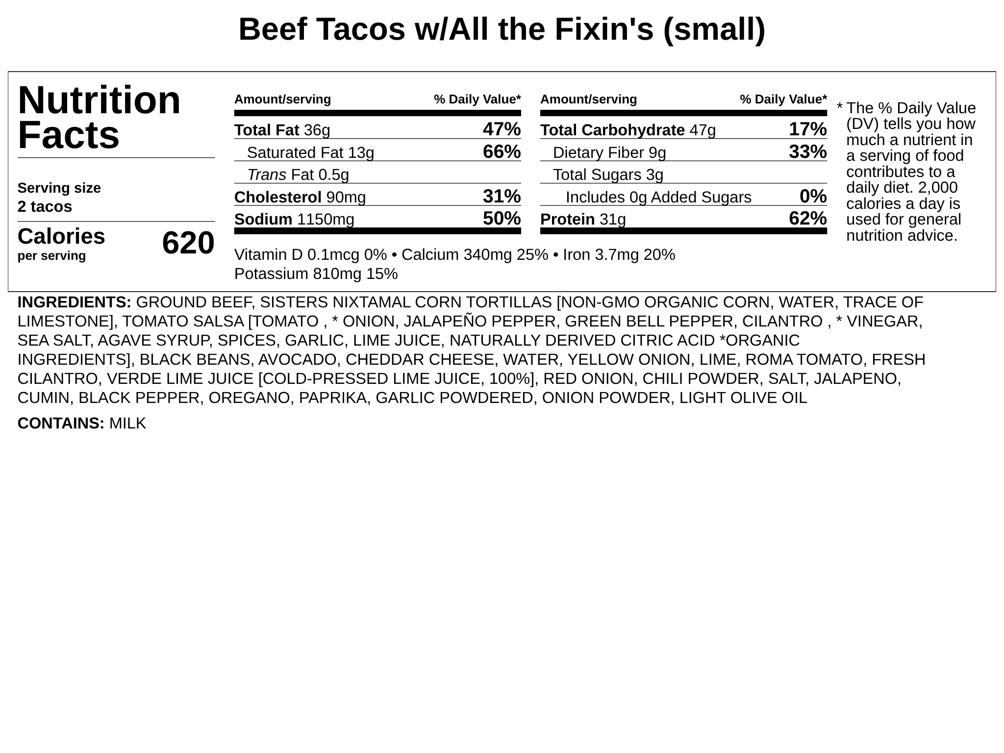 Beef Tacos w/All the Fixin&