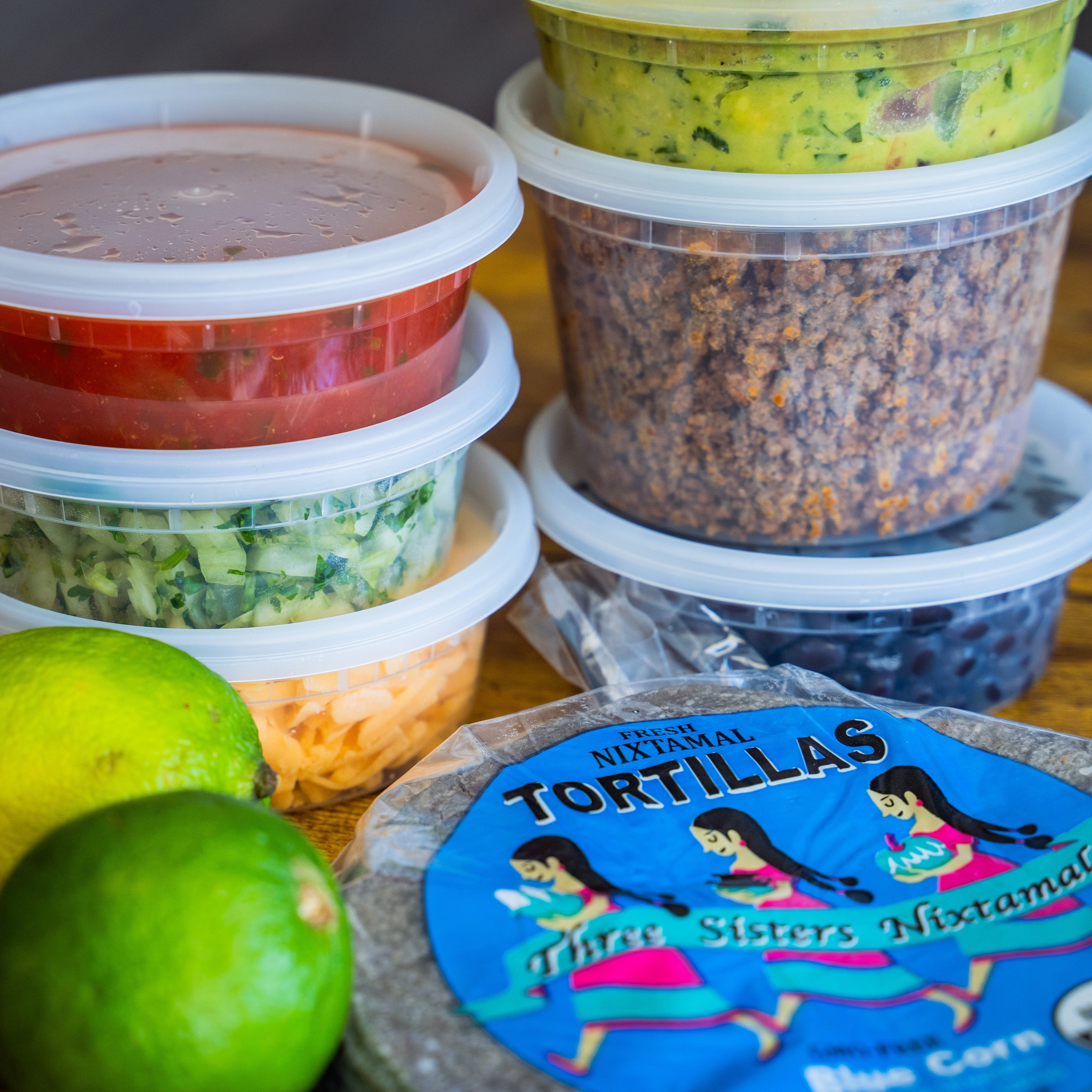 Blackened Chicken Tacos w/Mango-Avocado-Tomato Salsa & All the Fixin&