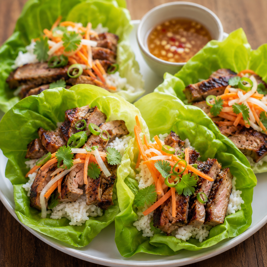 Grill-at-Home - Vietnamese Lemongrass Pork* w/Pickled Veggies, Butter Lettuce Cups & Dipping Sauce - Serves 4-6