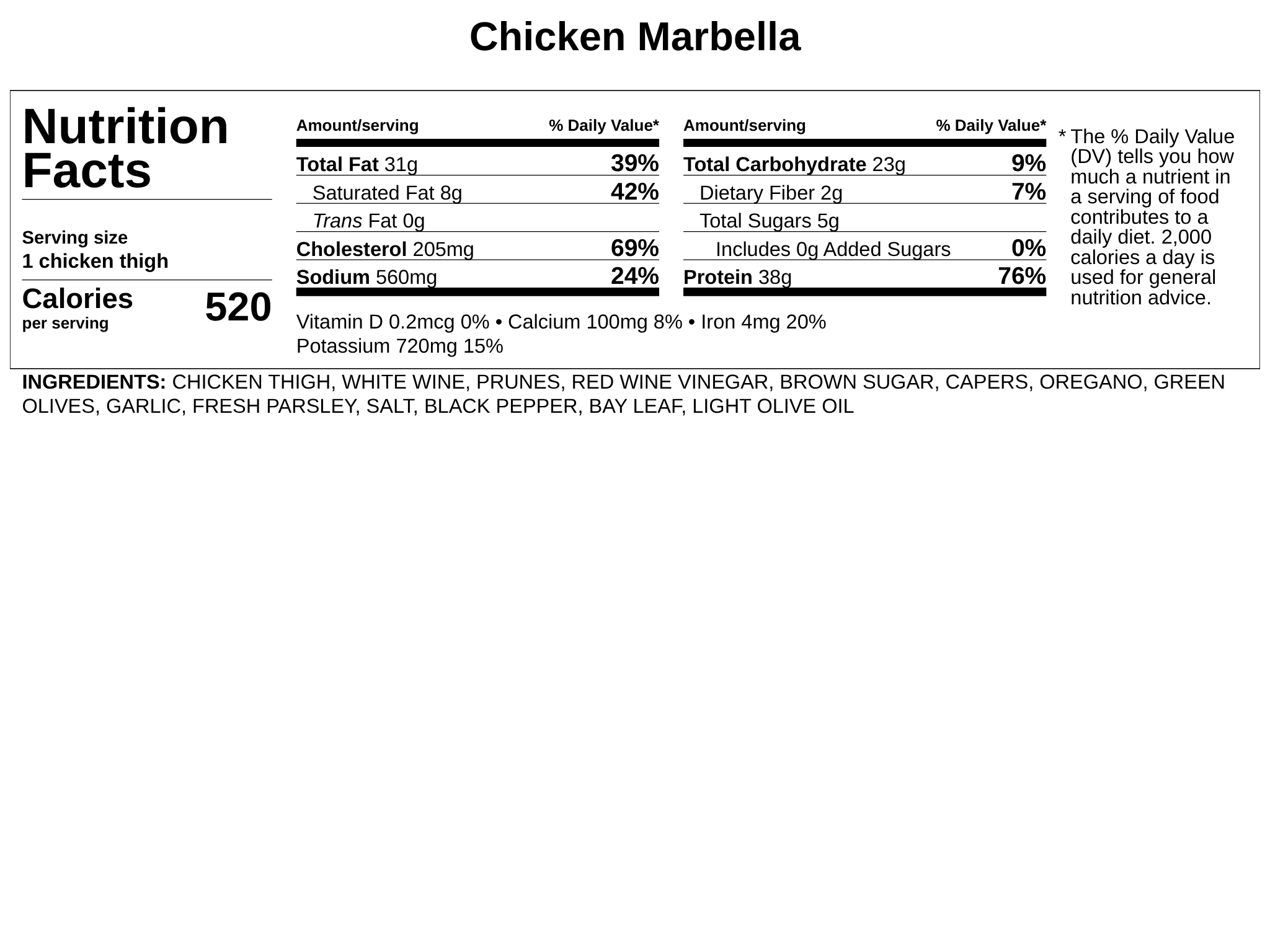 Chicken Marbella