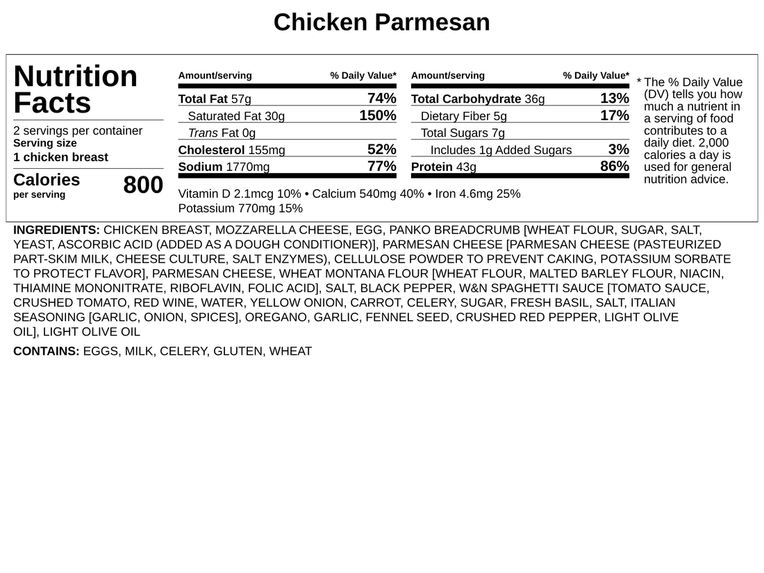 Frozen - Chicken Parmesan with Marinara Sauce