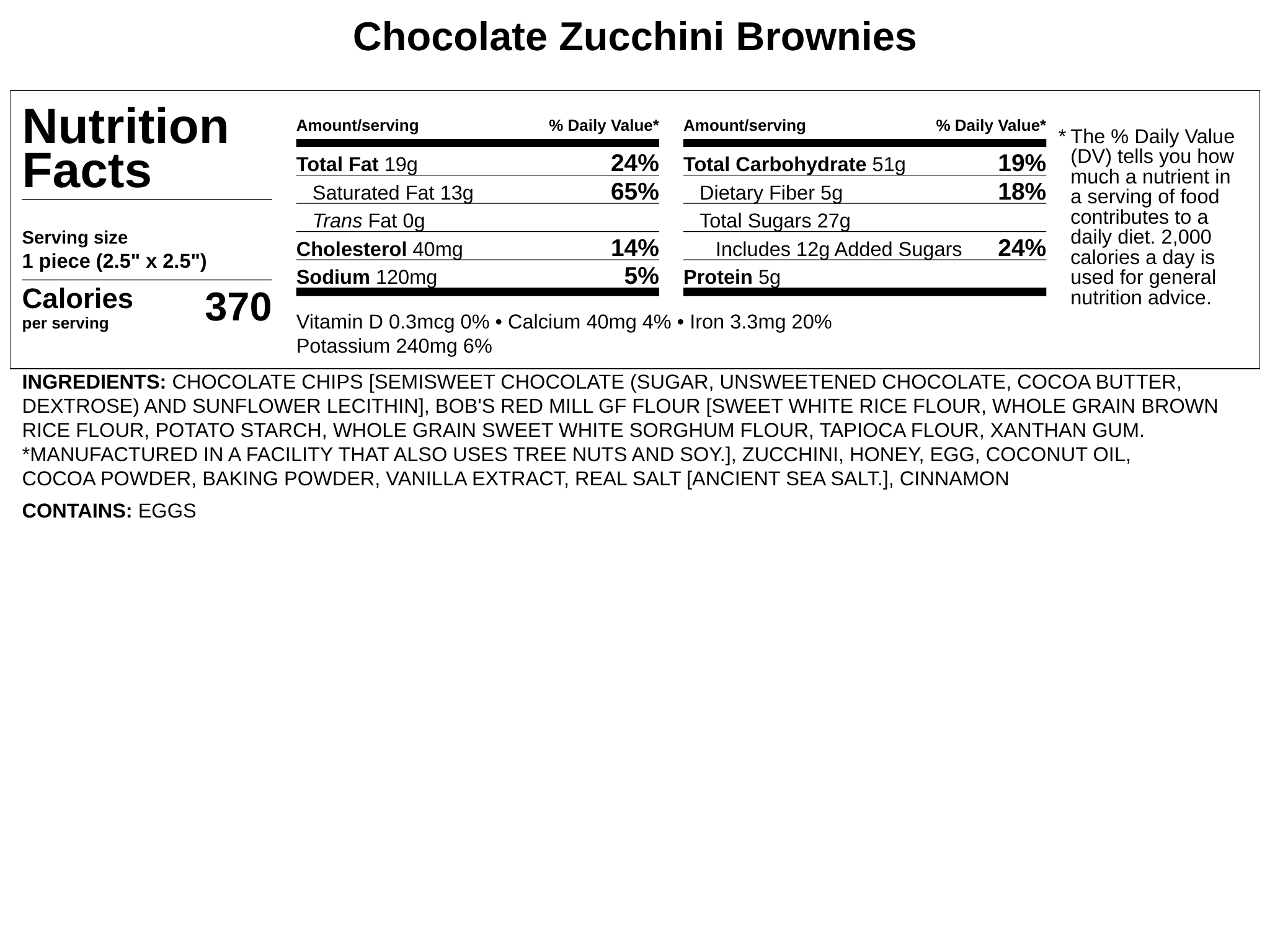 Chocolate Zucchini Brownies