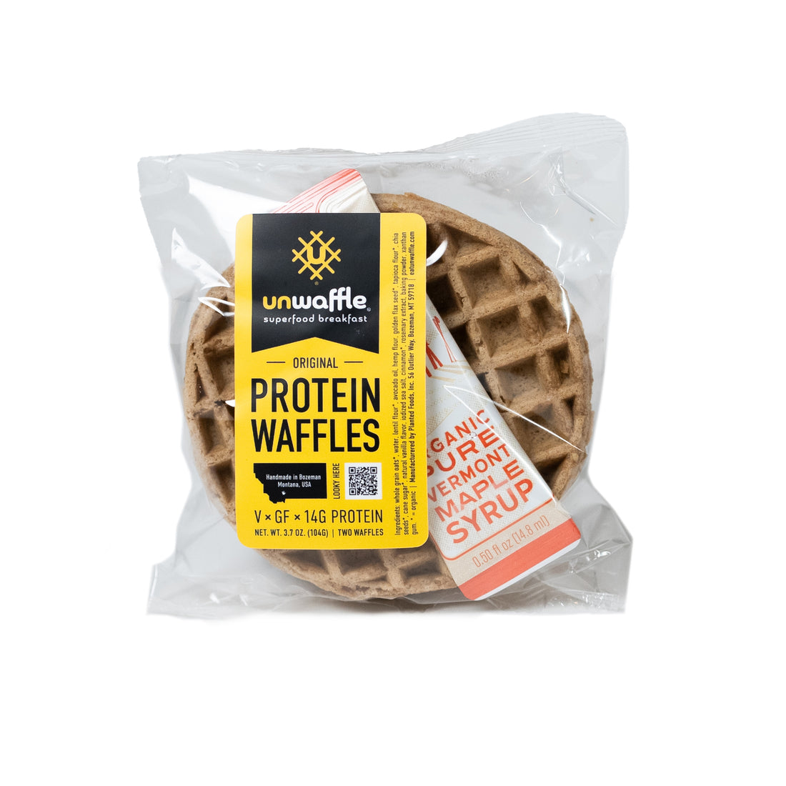 Unwaffle Protein Waffles To Go - 2-pack w/Maple Syrup  - Vanilla & Cinnamon
