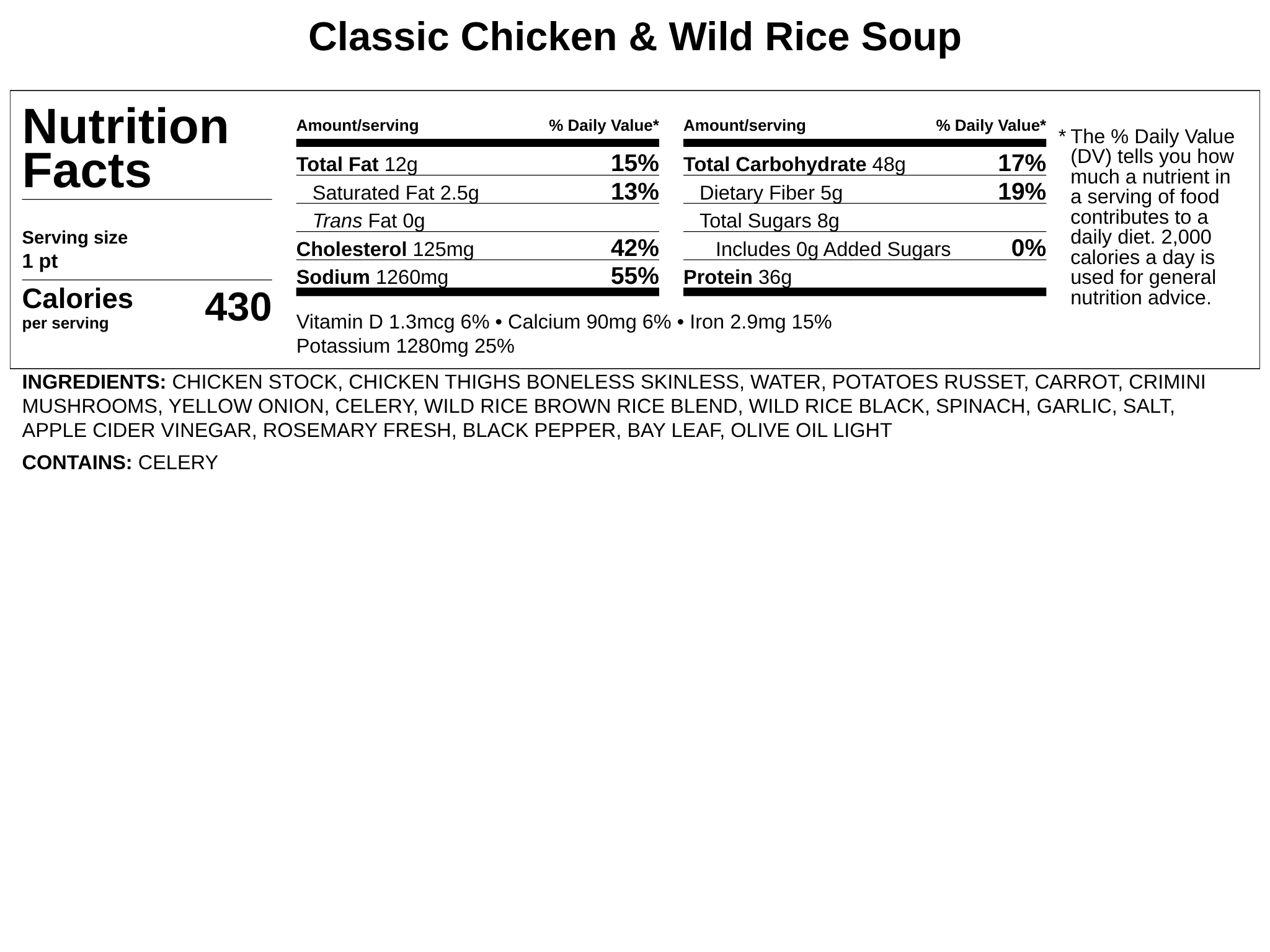 Frozen - Classic Chicken & Wild Rice Soup