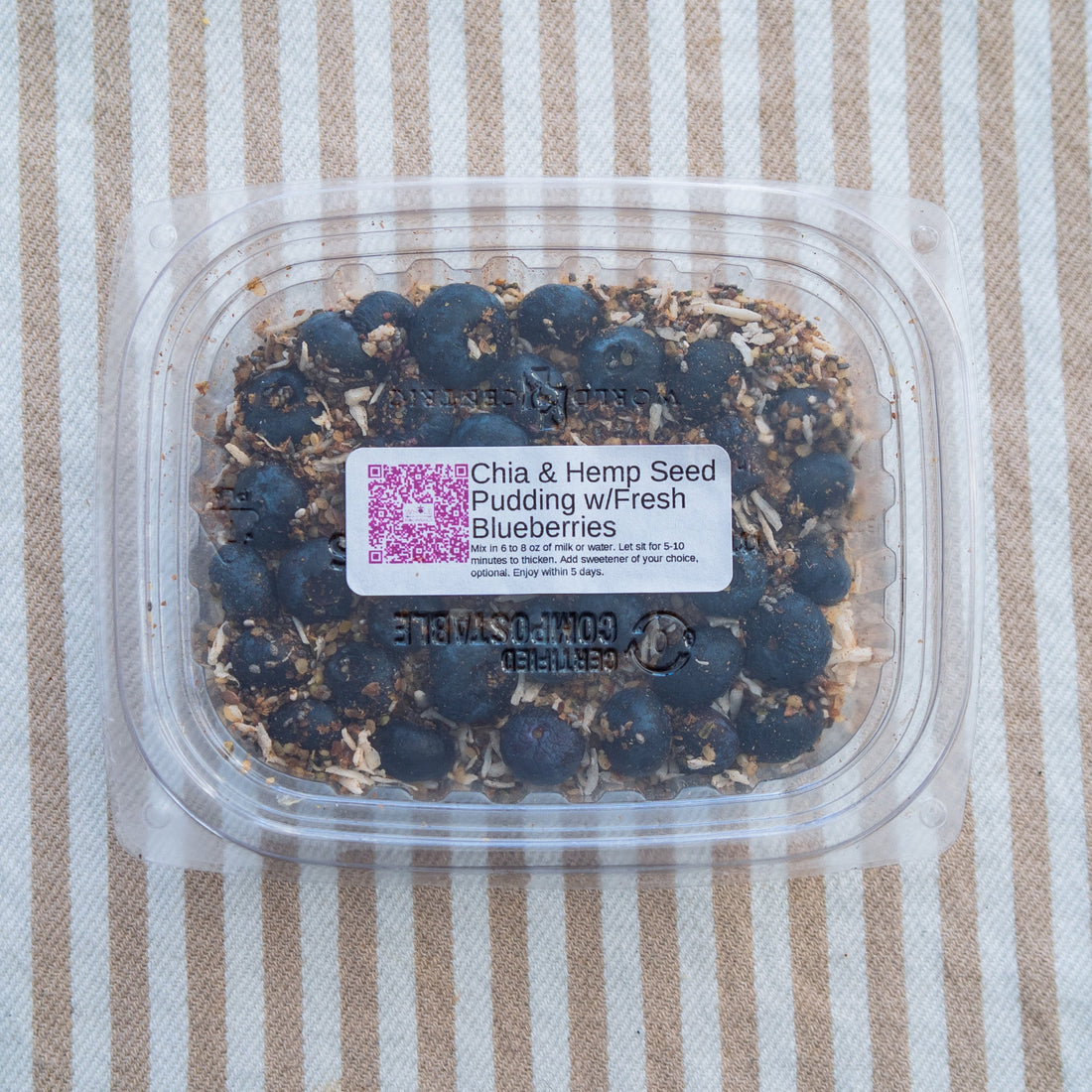 Chia & Hemp Seed Pudding w/Fresh Blueberries