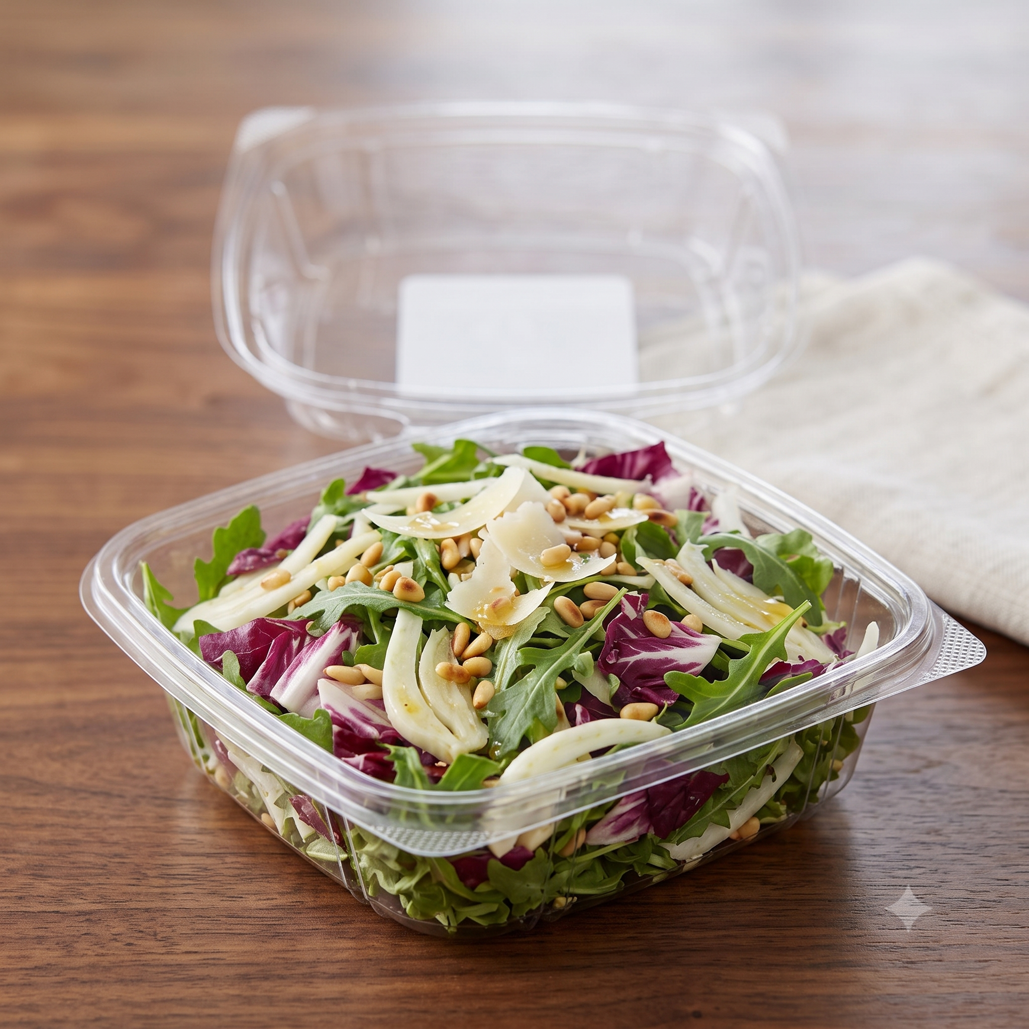 Frisee, Radicchio & Fennel Salad w/Parmesan Cheese, Pine Nuts and Lemon-Honey Dressing
