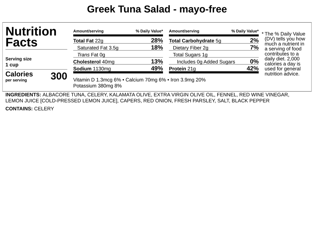 Greek Tuna Salad w/Fennel, Olives, Capers & Red Wine Vinaigrette