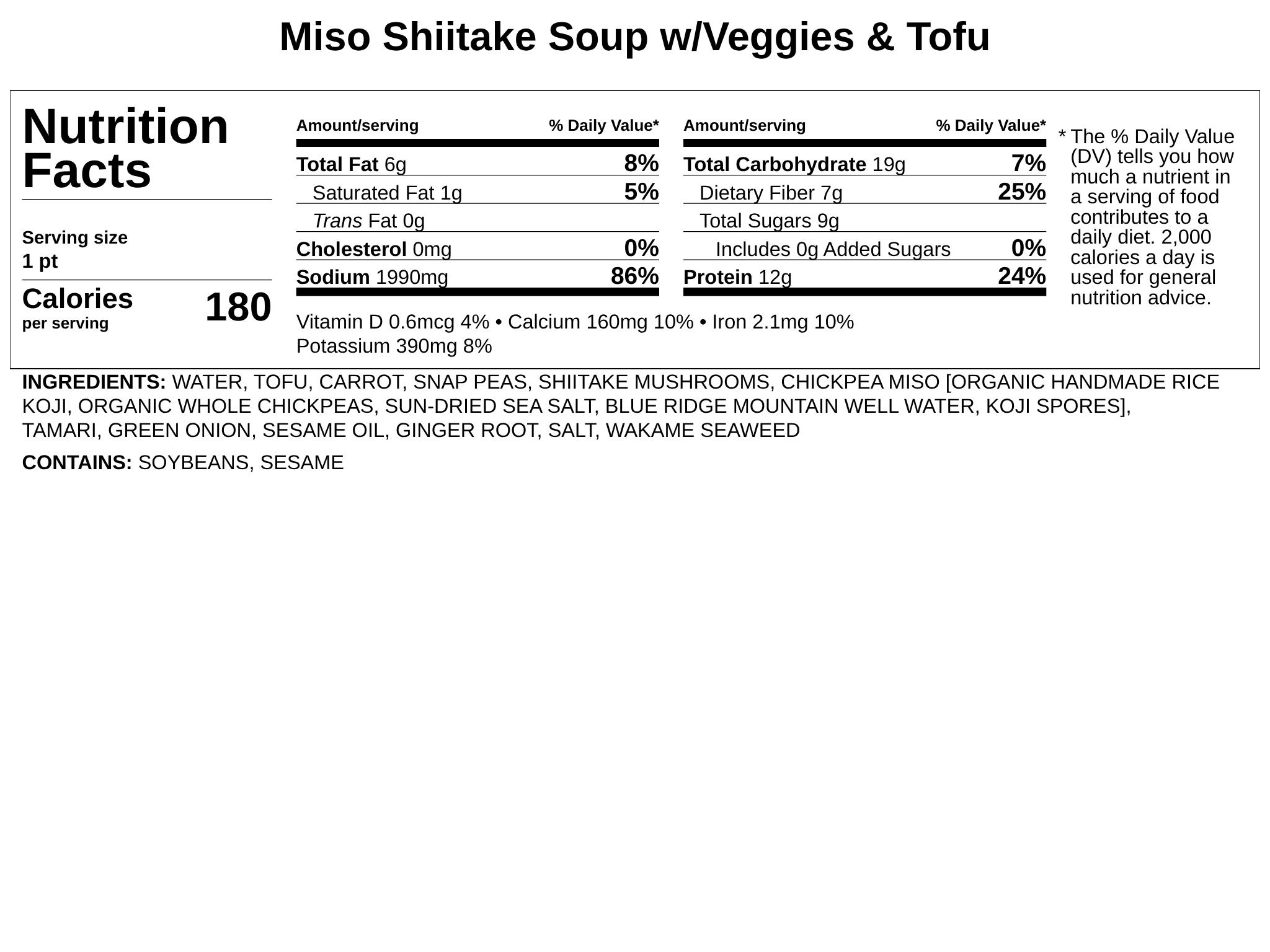 Frozen - Miso-Shiitake Soup w/Veggies & Tofu