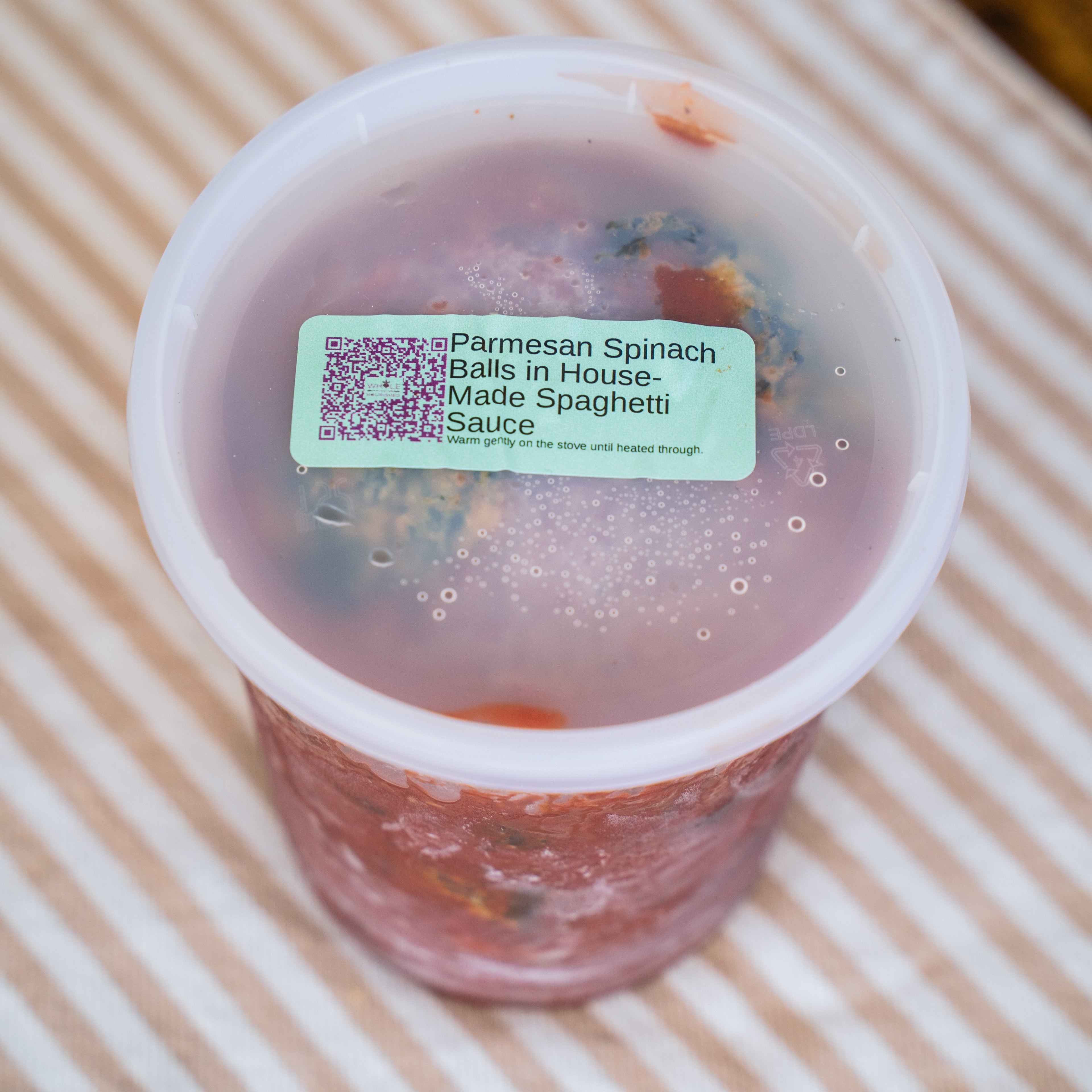 Frozen - Parmesan Spinach Balls in House-made Spaghetti Sauce