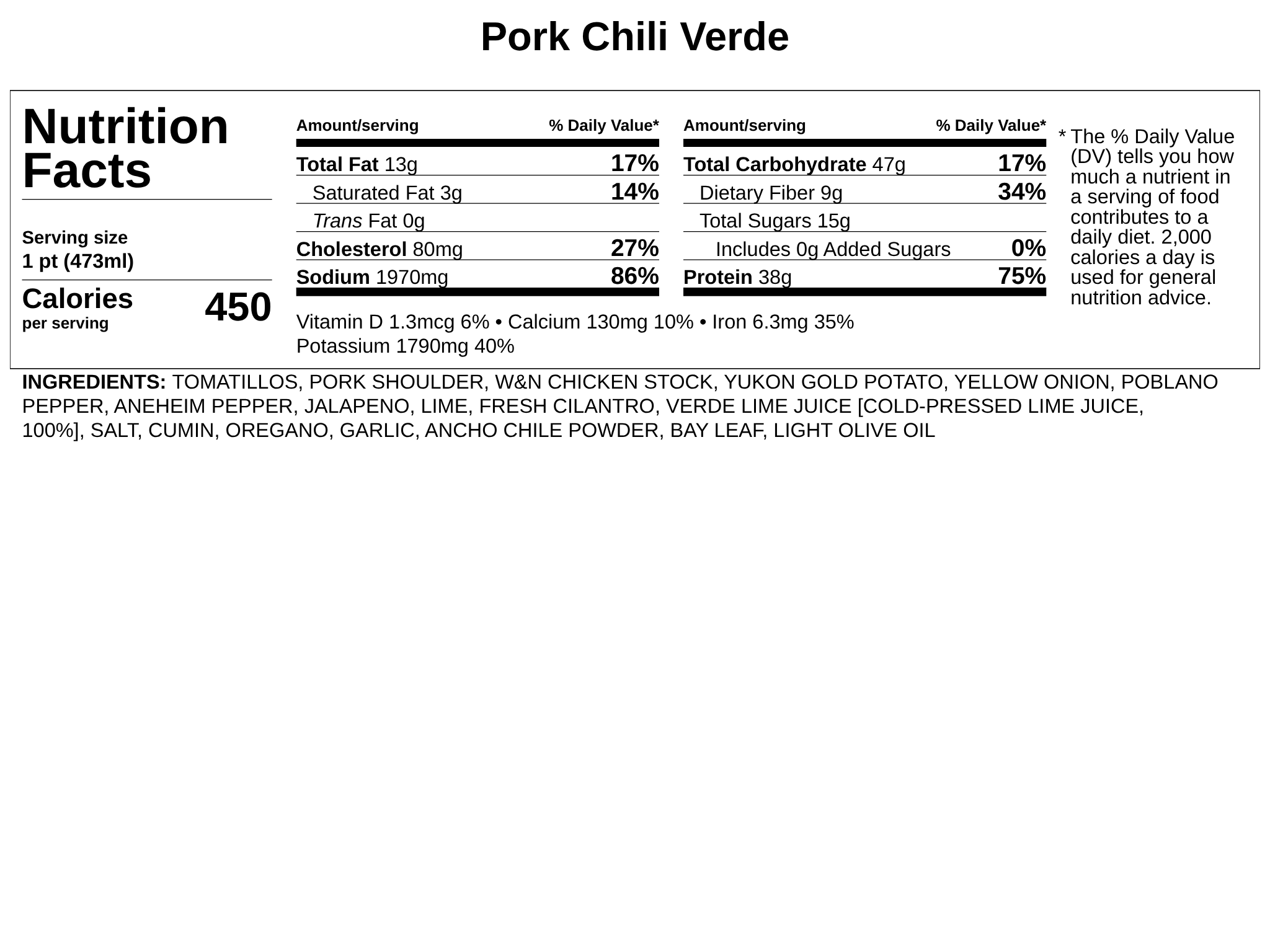 Frozen - Pork Chili Verde