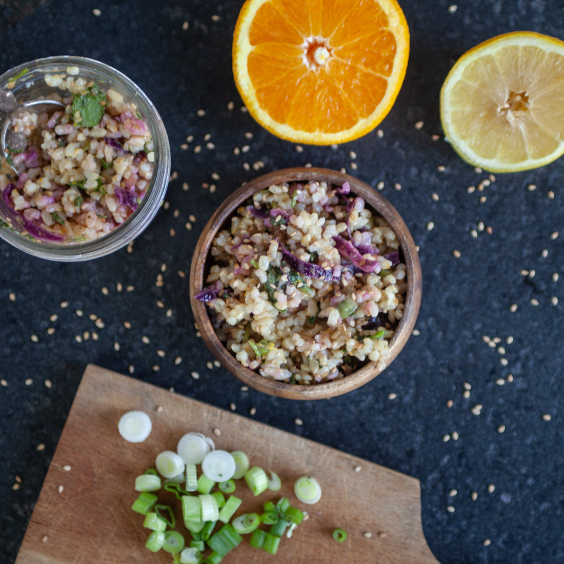 Sesame Rice Salad w/Fresh Herbs & Citrus Dressing
