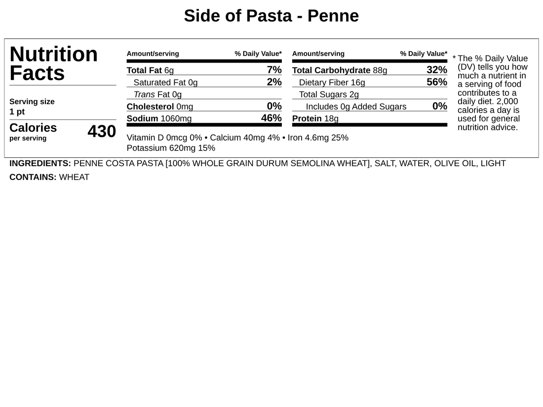 Side of Montana-Made Penne