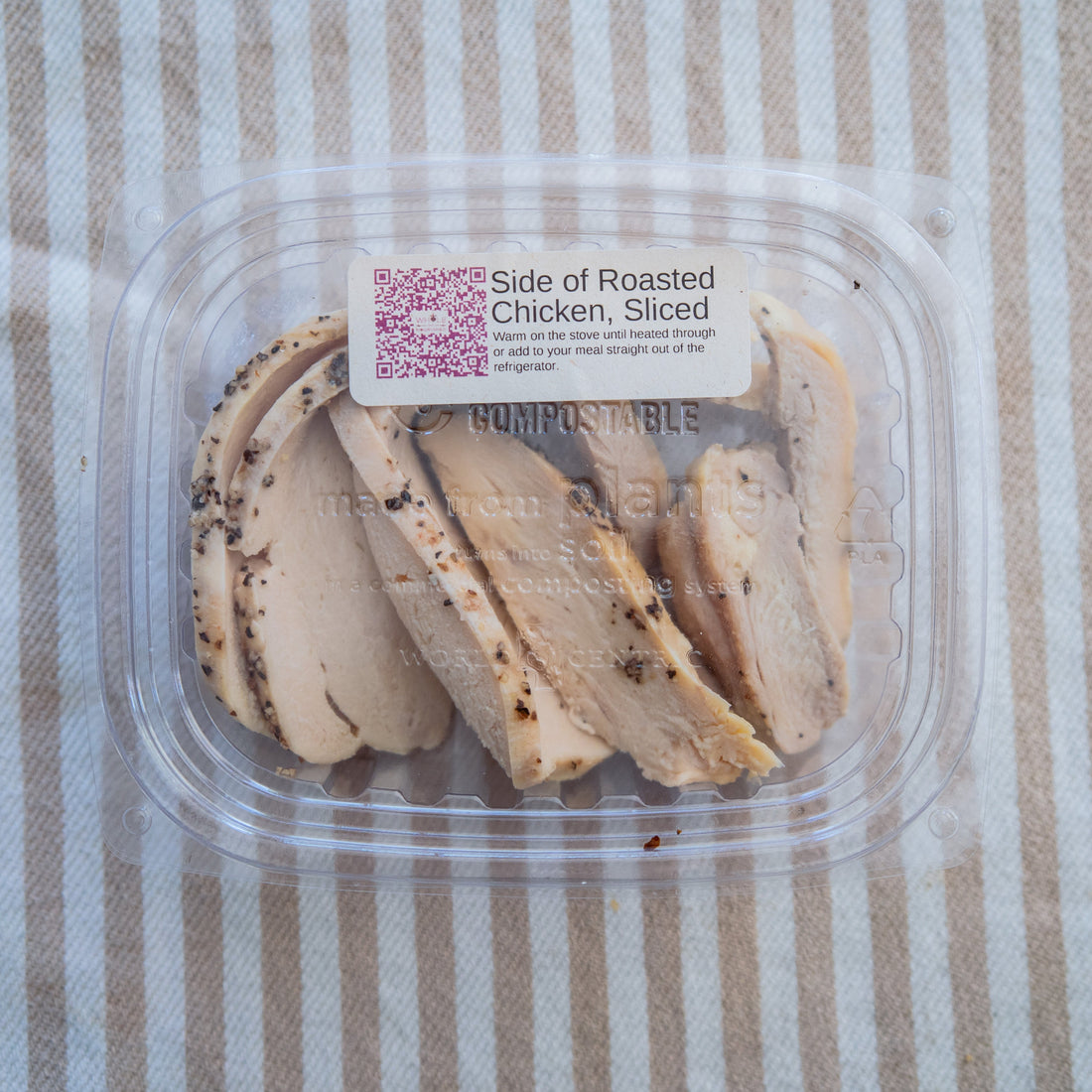 Side of Sliced, Roasted Chicken