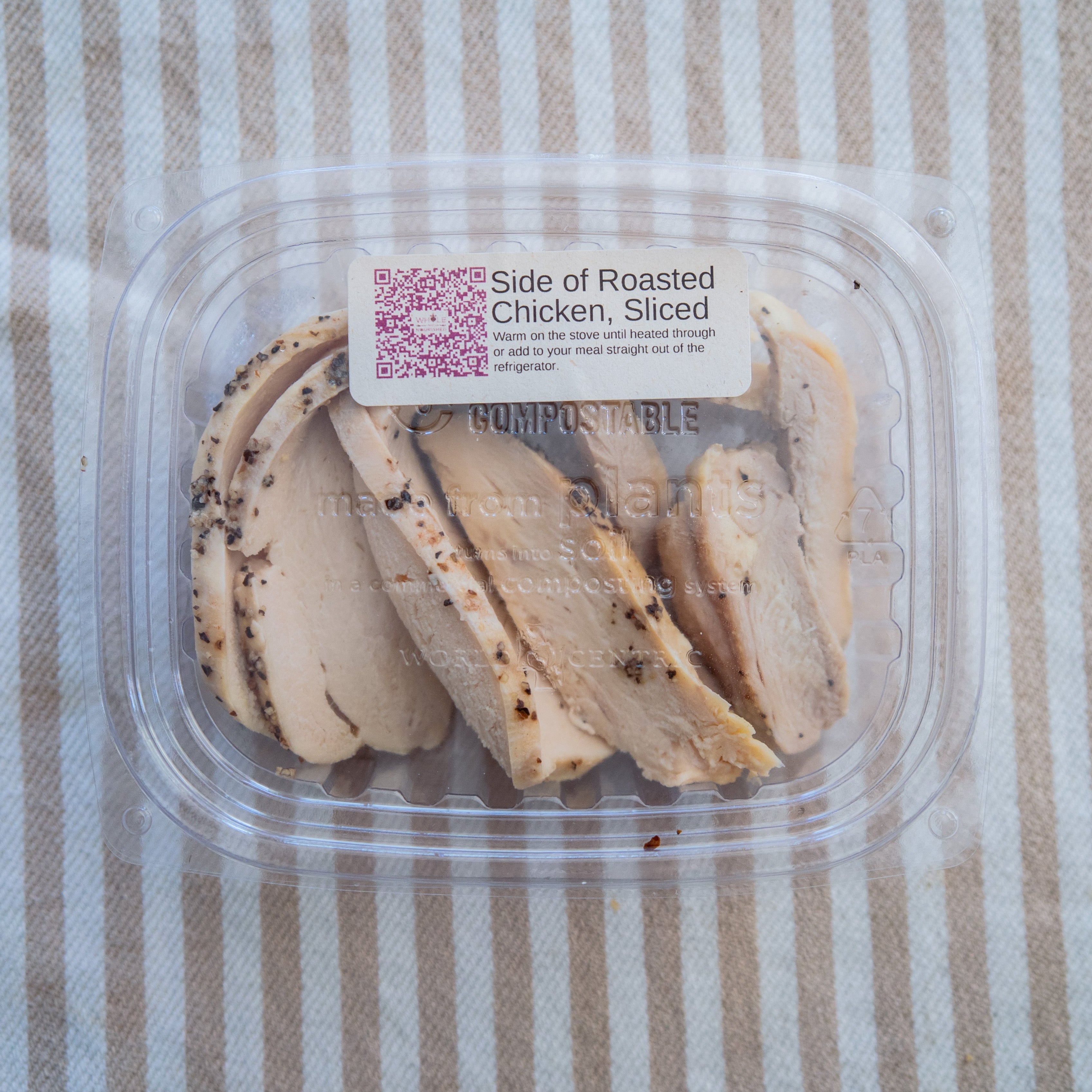 Side of Sliced, Roasted Chicken