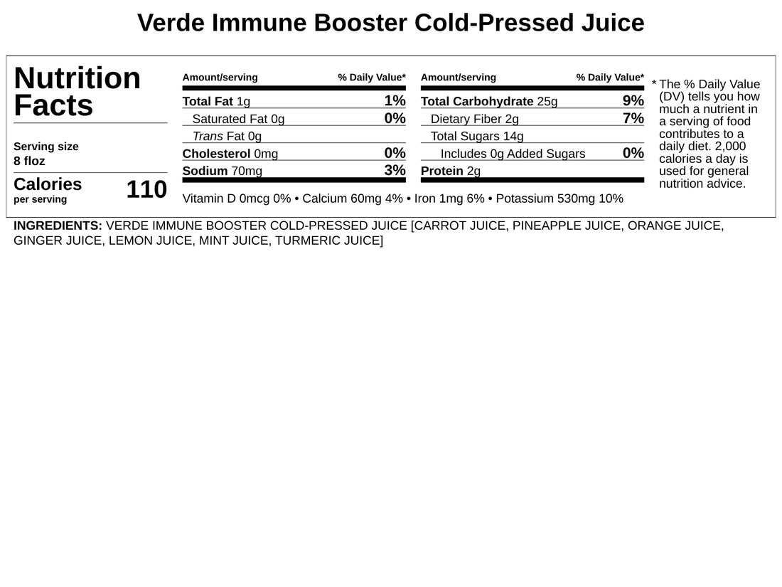 Verde Cold-Pressed Juice - Immune Booster