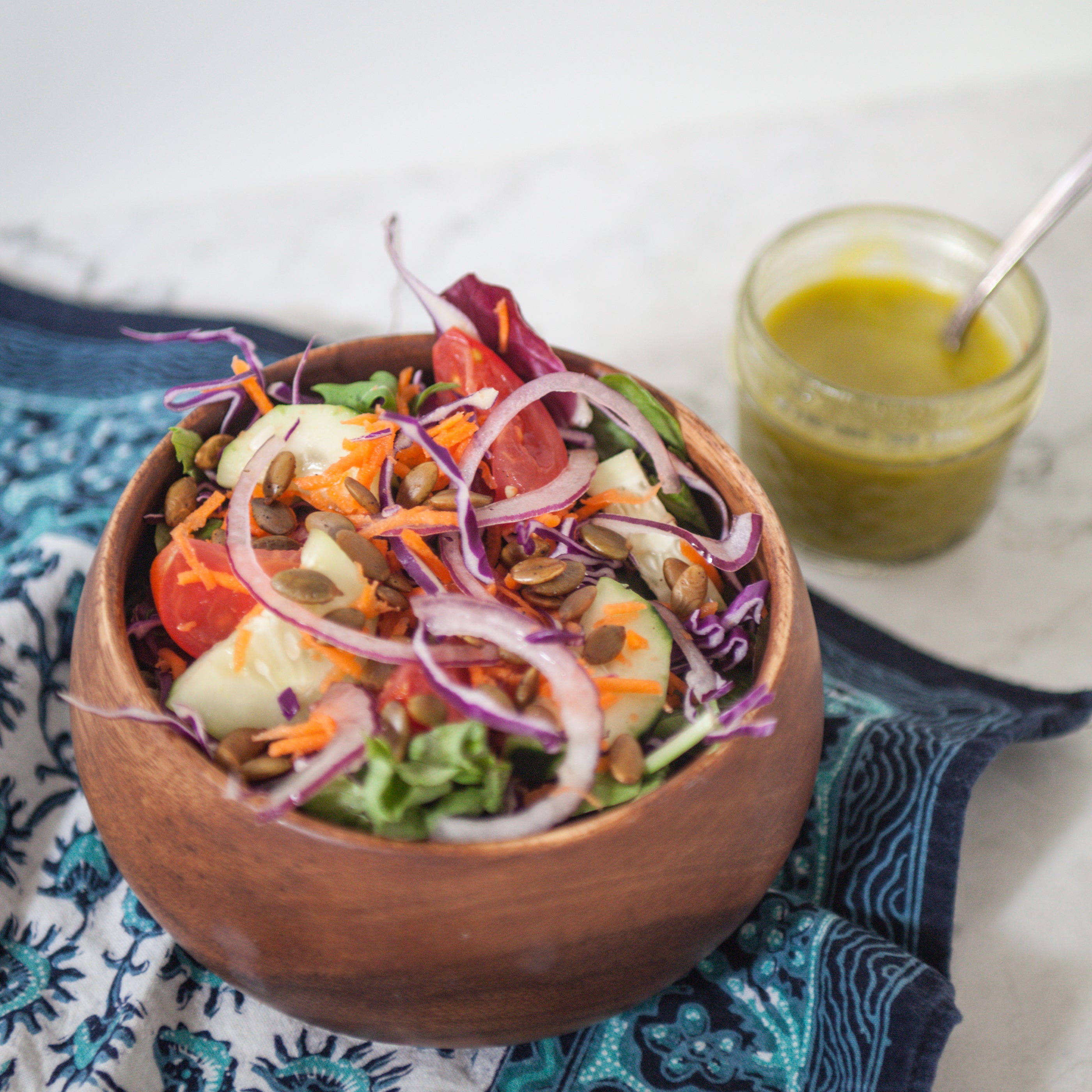 Mexican Chopped Salad w/Spiced Pepitas & Cilantro-Honey-Lime Dressing