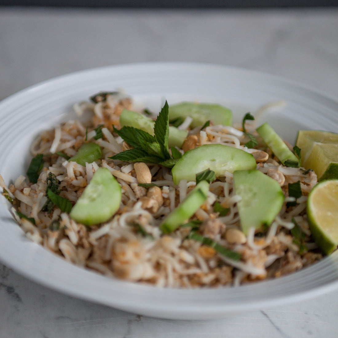 Pork Rice Noodles w/Cucumber & Peanuts