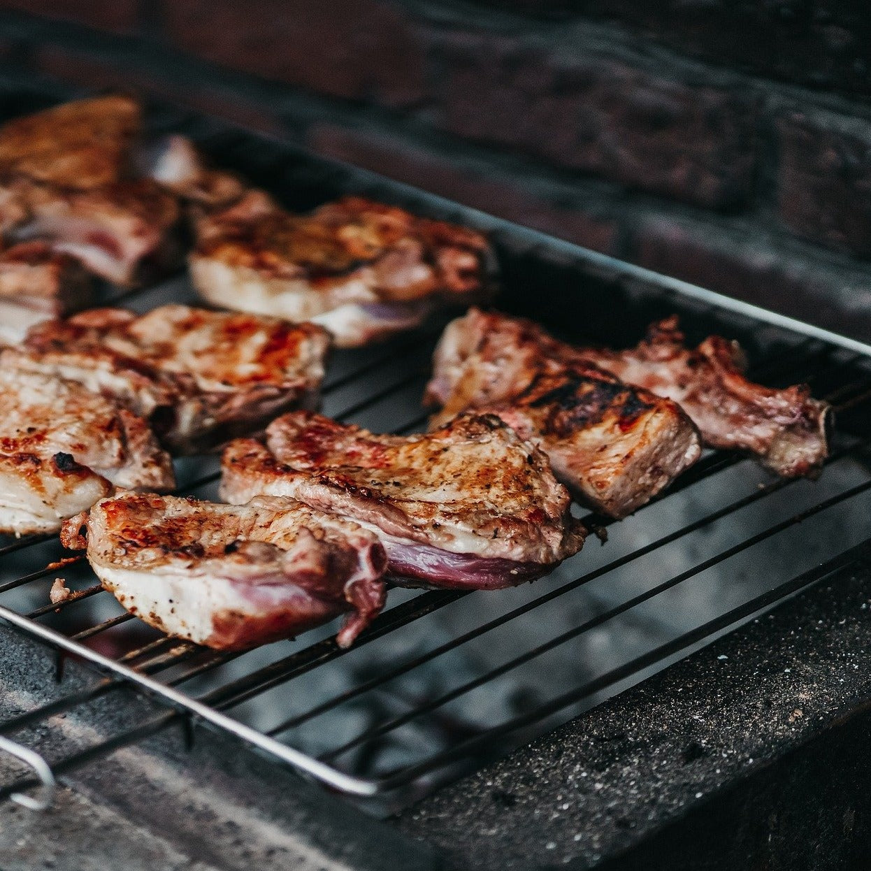 Grill-at-Home Asian-Marinated Pork Chops* w/Peanuts, Sesame Seeds & Fresh Herbs - 2 bone-in pork chops