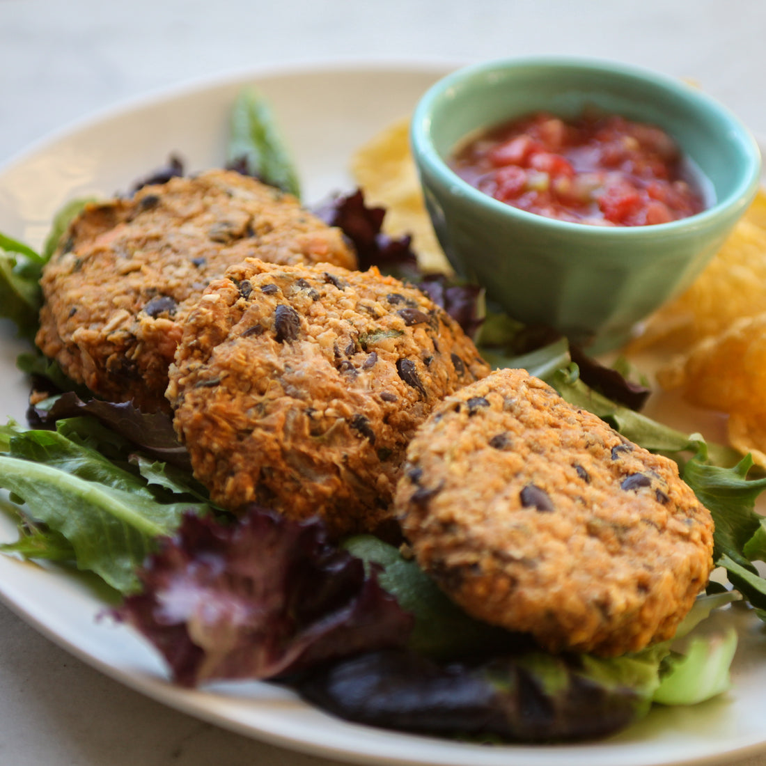 Sweet Potato & Black Bean Patties w/Side of Guacamole