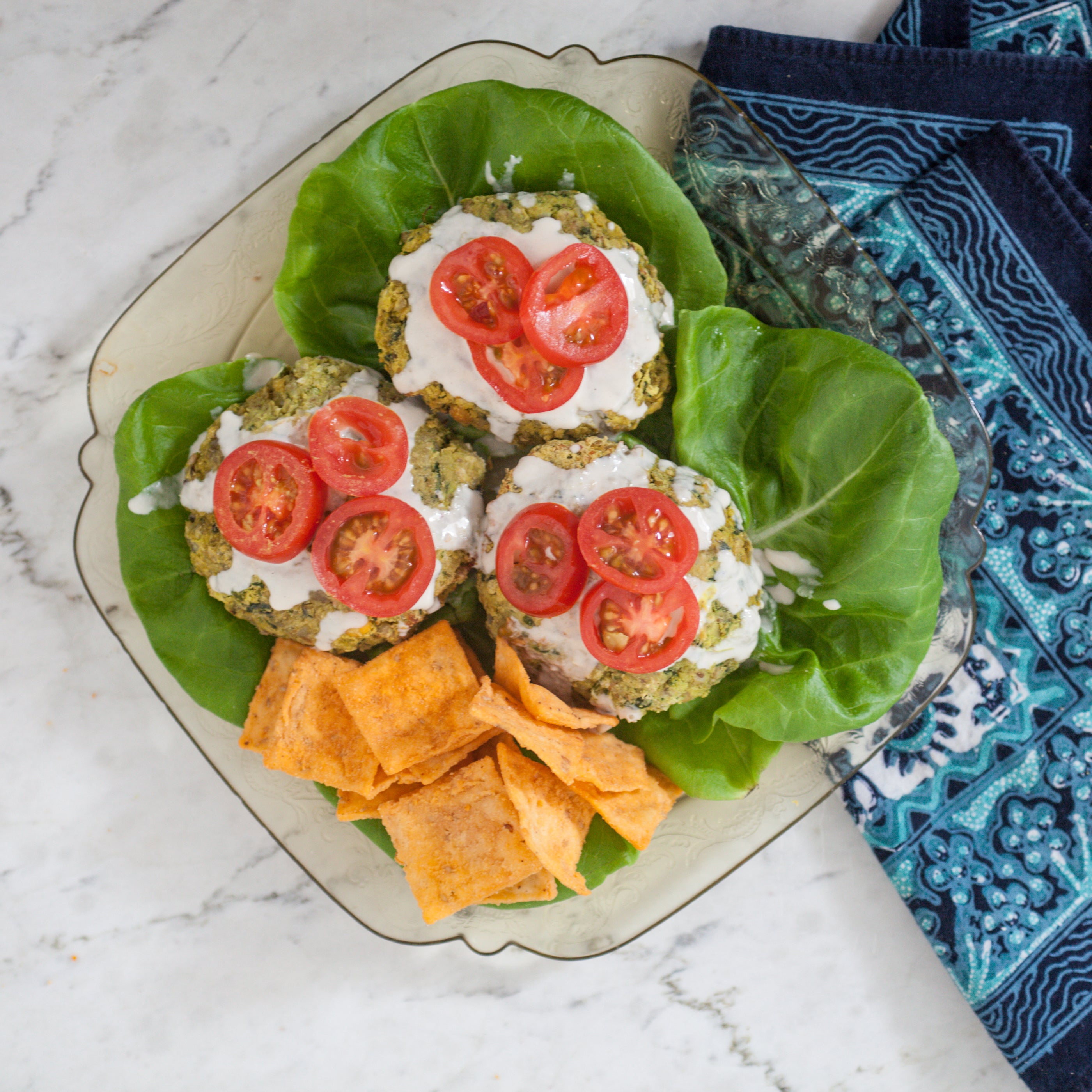 Turmeric Falafel Patties w/Lemon-Tahini Sauce