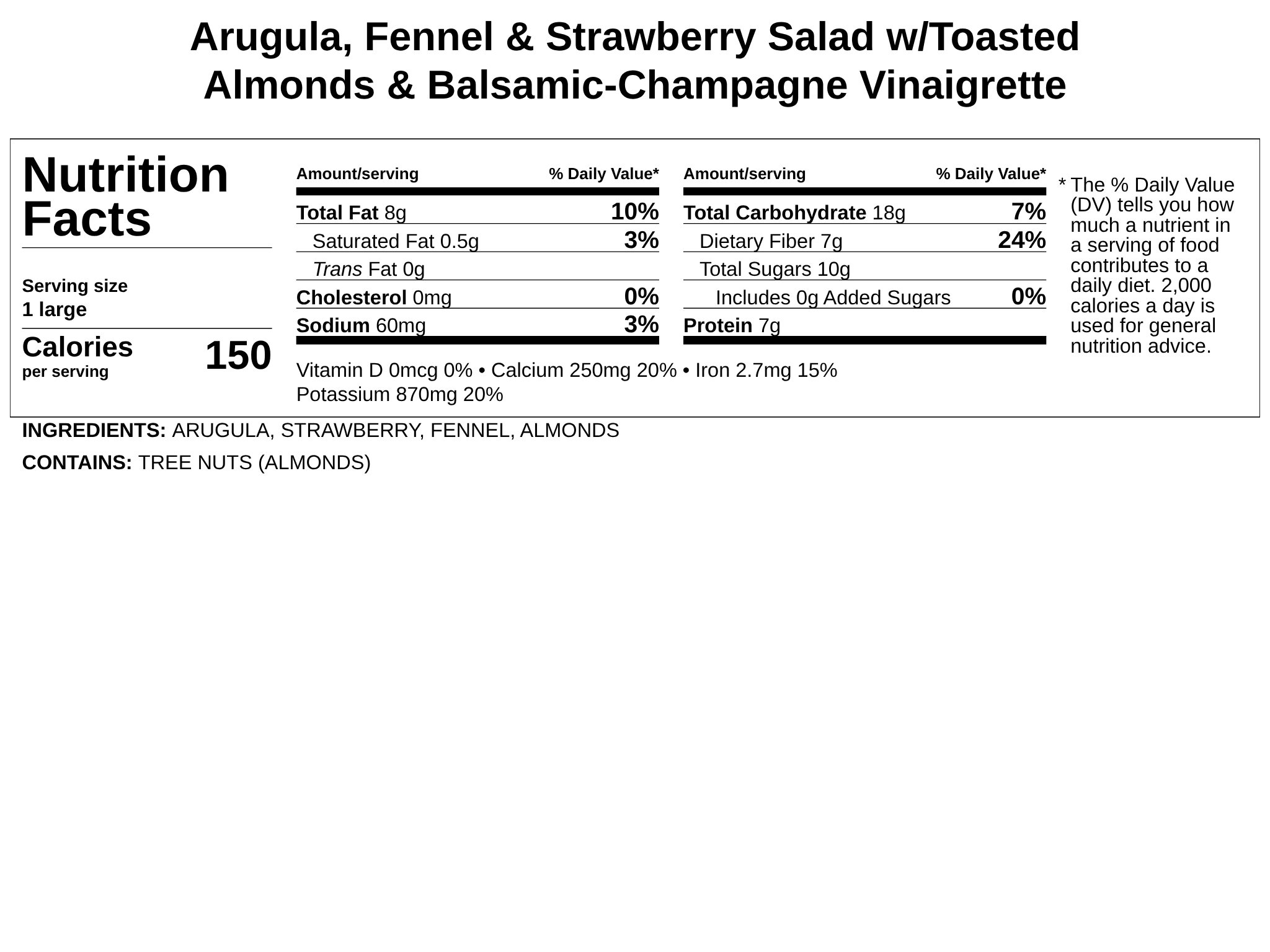 Amaltheia Arugula, Fennel &amp; Strawberry Salad w/Toasted Almonds &amp; Balsamic-Champagne Vinaigrette