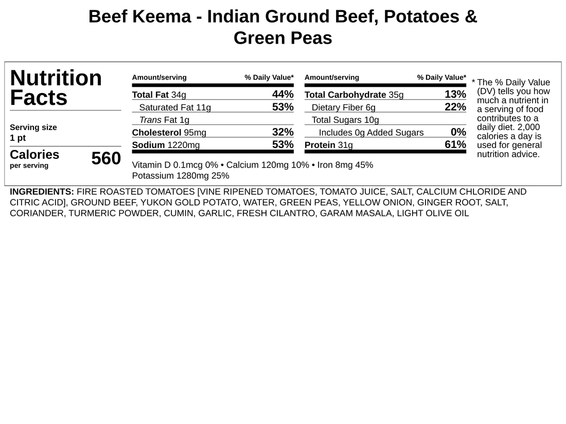 Beef Keema - Indian Ground Beef, Potatoes &amp; Green Peas