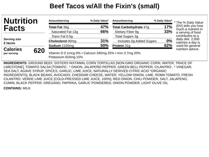 Beef Tacos w/All the Fixin&