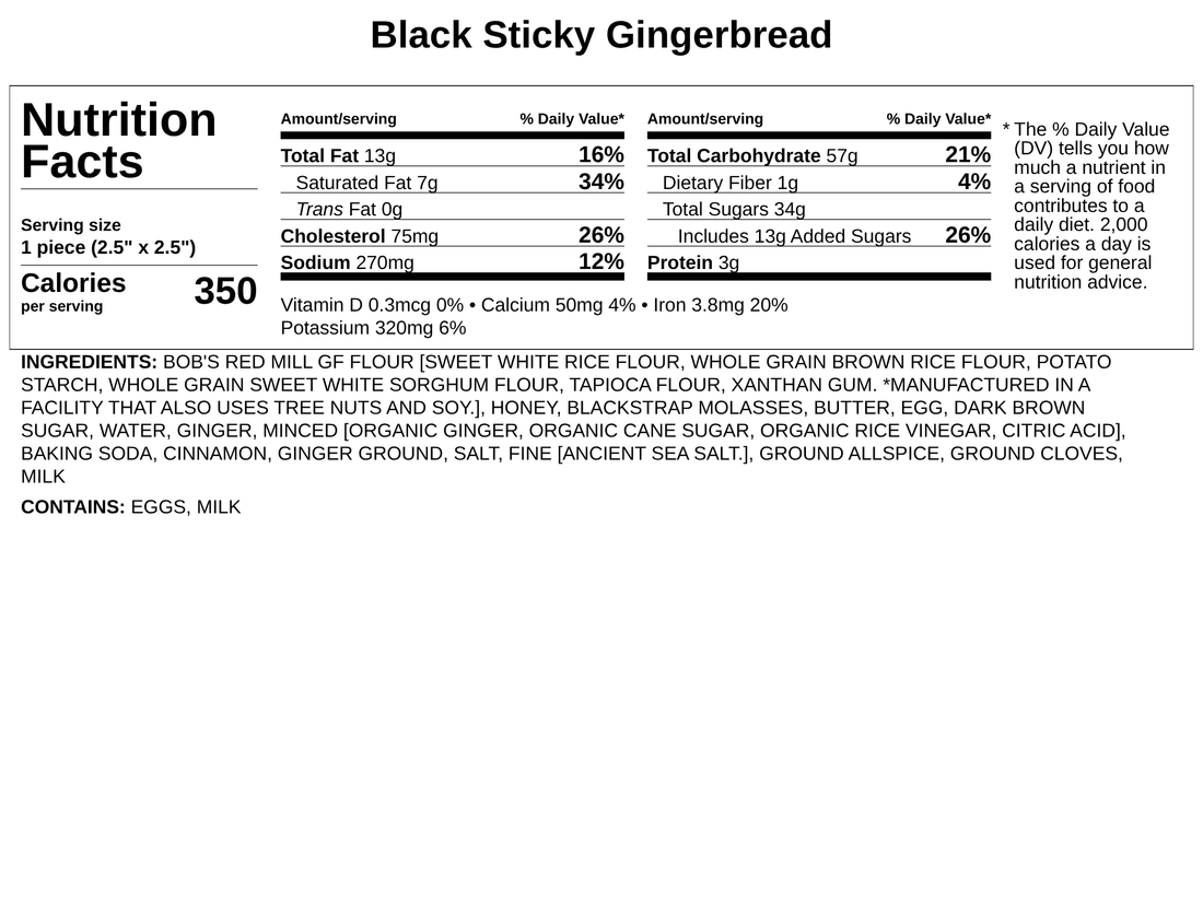 Frozen - Black Sticky Gingerbread