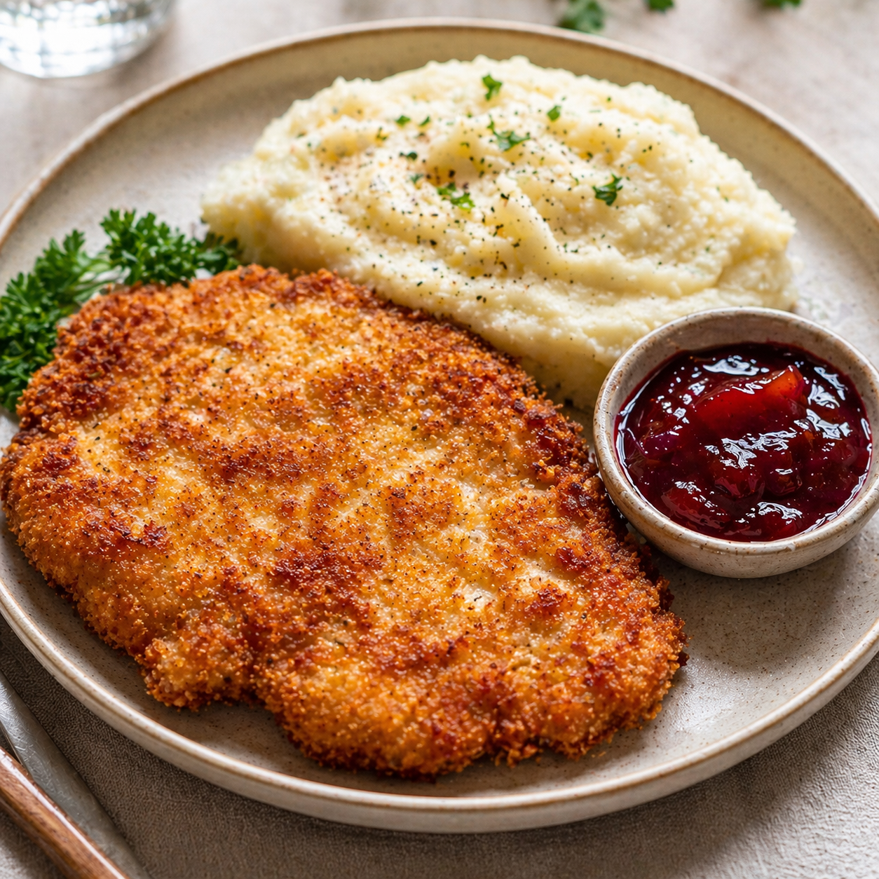 Frozen - Pork Schnitzel w/Sour Plum &amp; Sage Jam