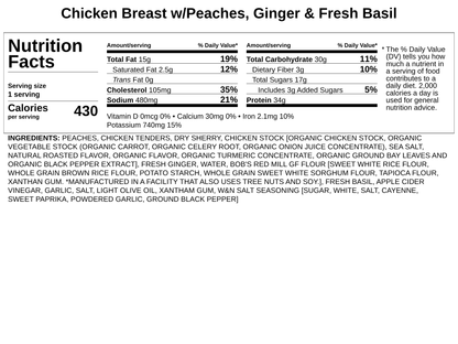 Chicken Scallopini w/Peaches, Ginger &amp; Fresh Basil
