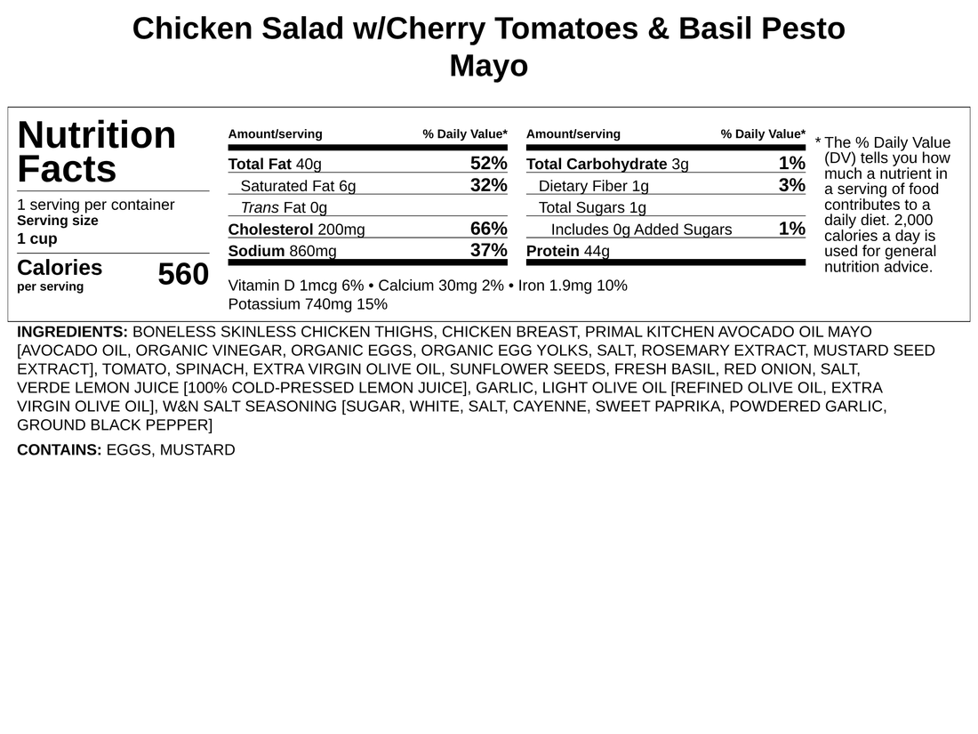 Chicken Salad w/Cherry Tomatoes &amp; Basil Pesto Mayo