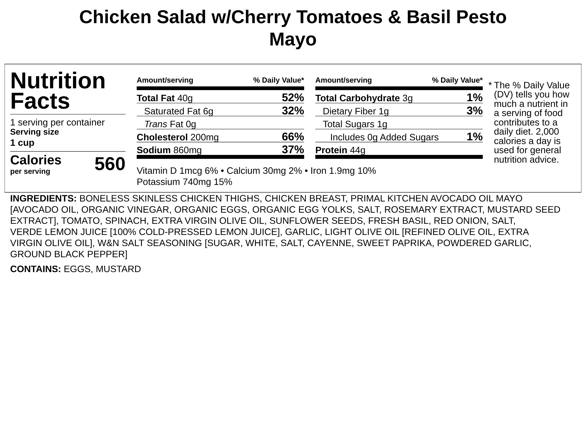 Chicken Salad w/Cherry Tomatoes &amp; Basil Pesto Mayo