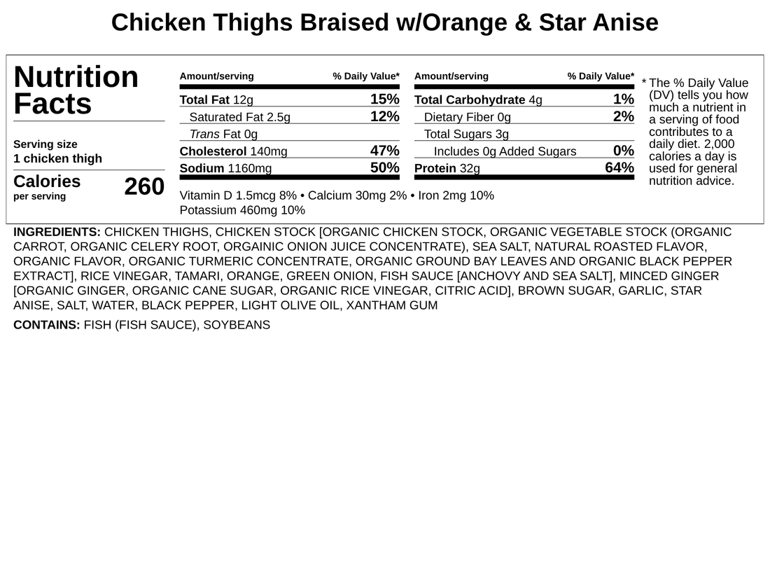 Chicken Thighs Braised w/Orange &amp; Star Anise