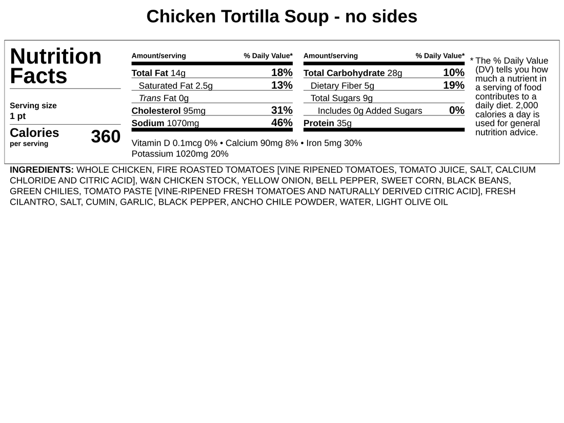 Frozen - Chicken Tortilla Soup