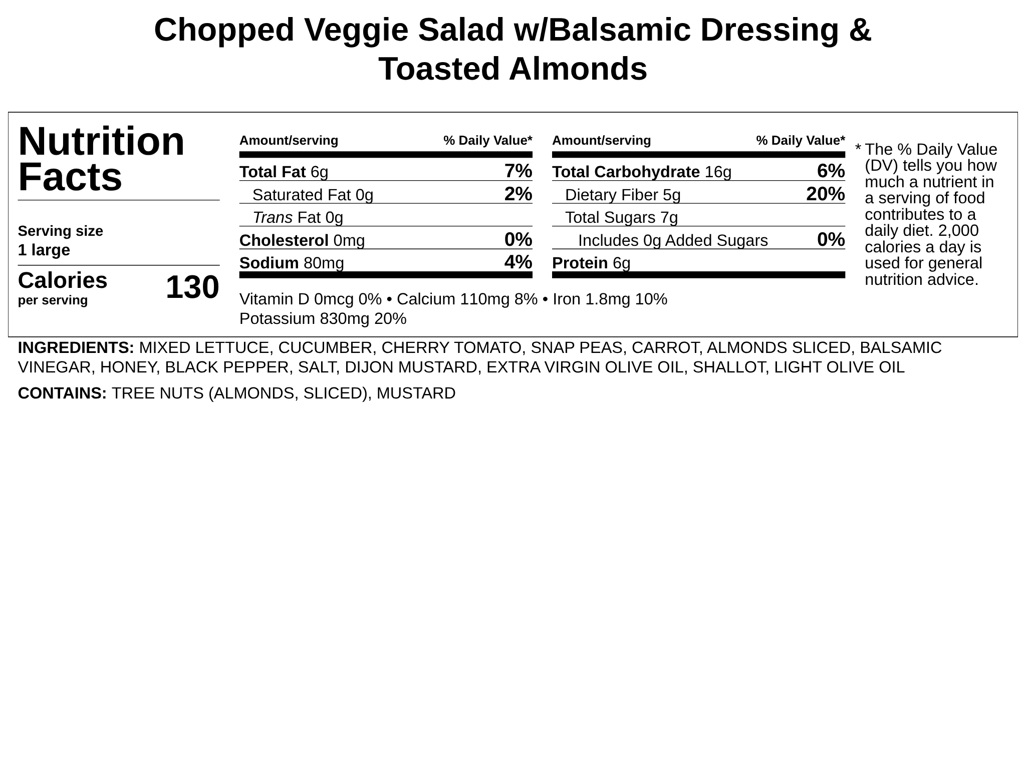 Chopped Veggie Salad w/Balsamic Dressing &amp; Toasted Almonds