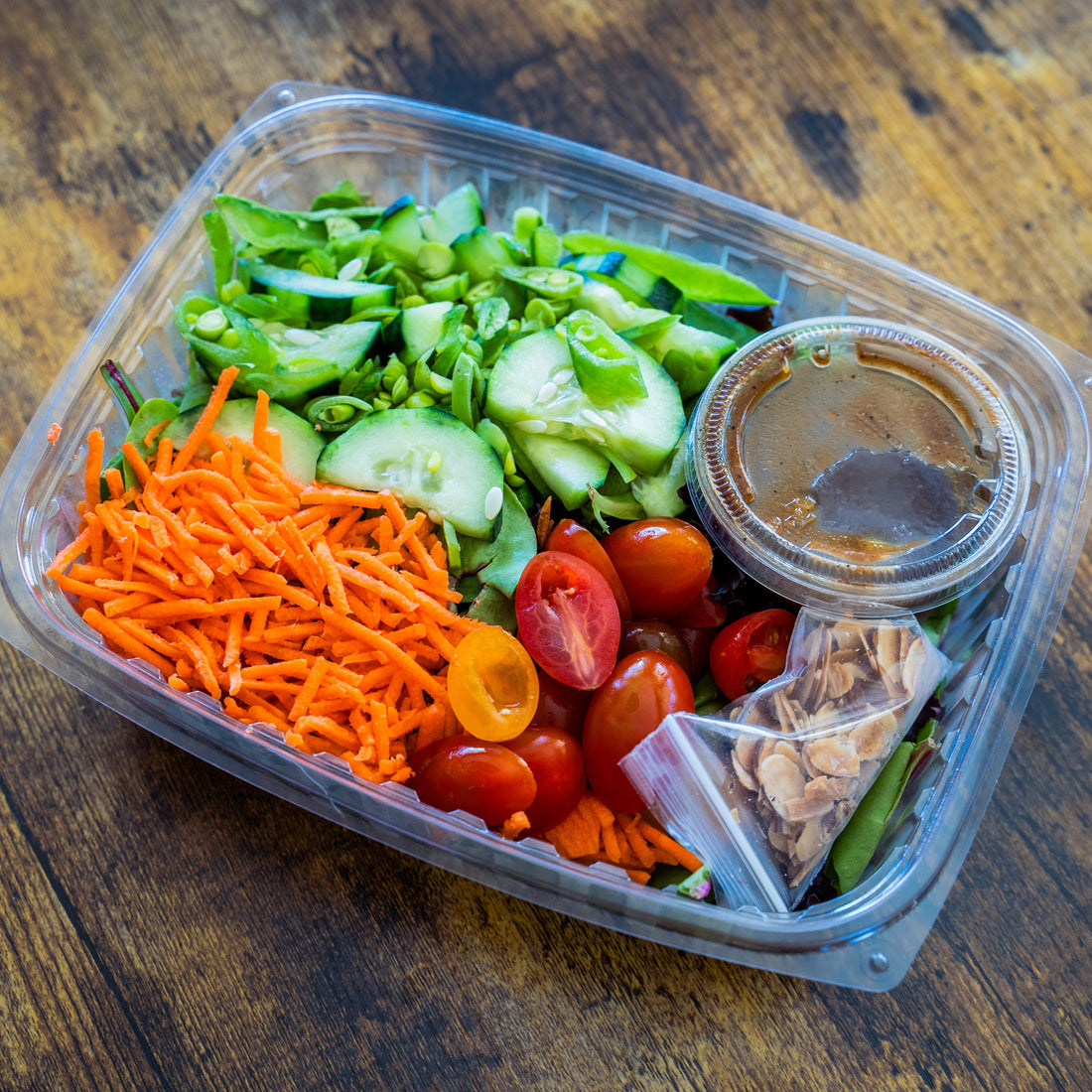 Chopped Veggie Salad w/Balsamic Dressing & Toasted Almonds