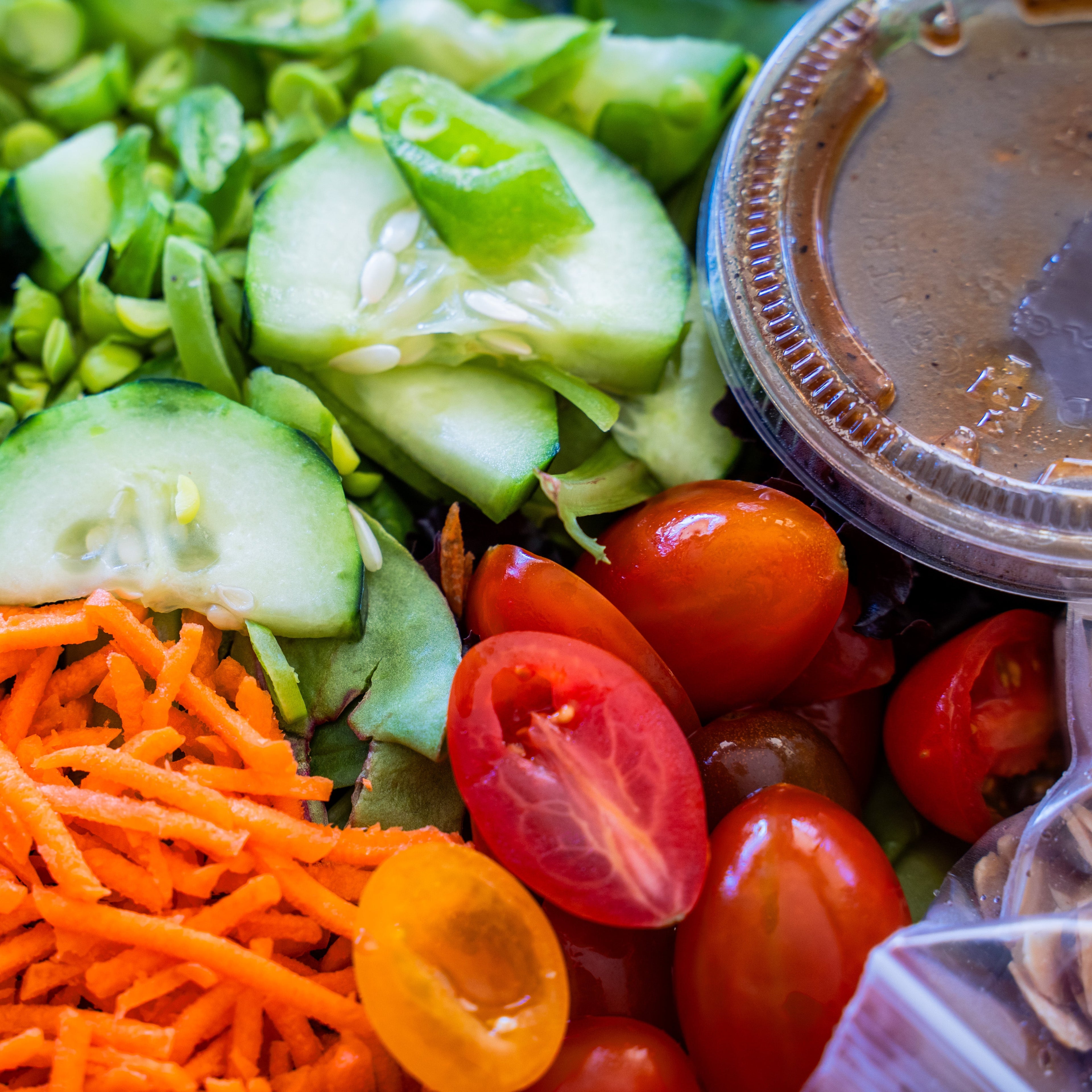 Chopped Veggie Salad w/Balsamic Dressing &amp; Toasted Almonds