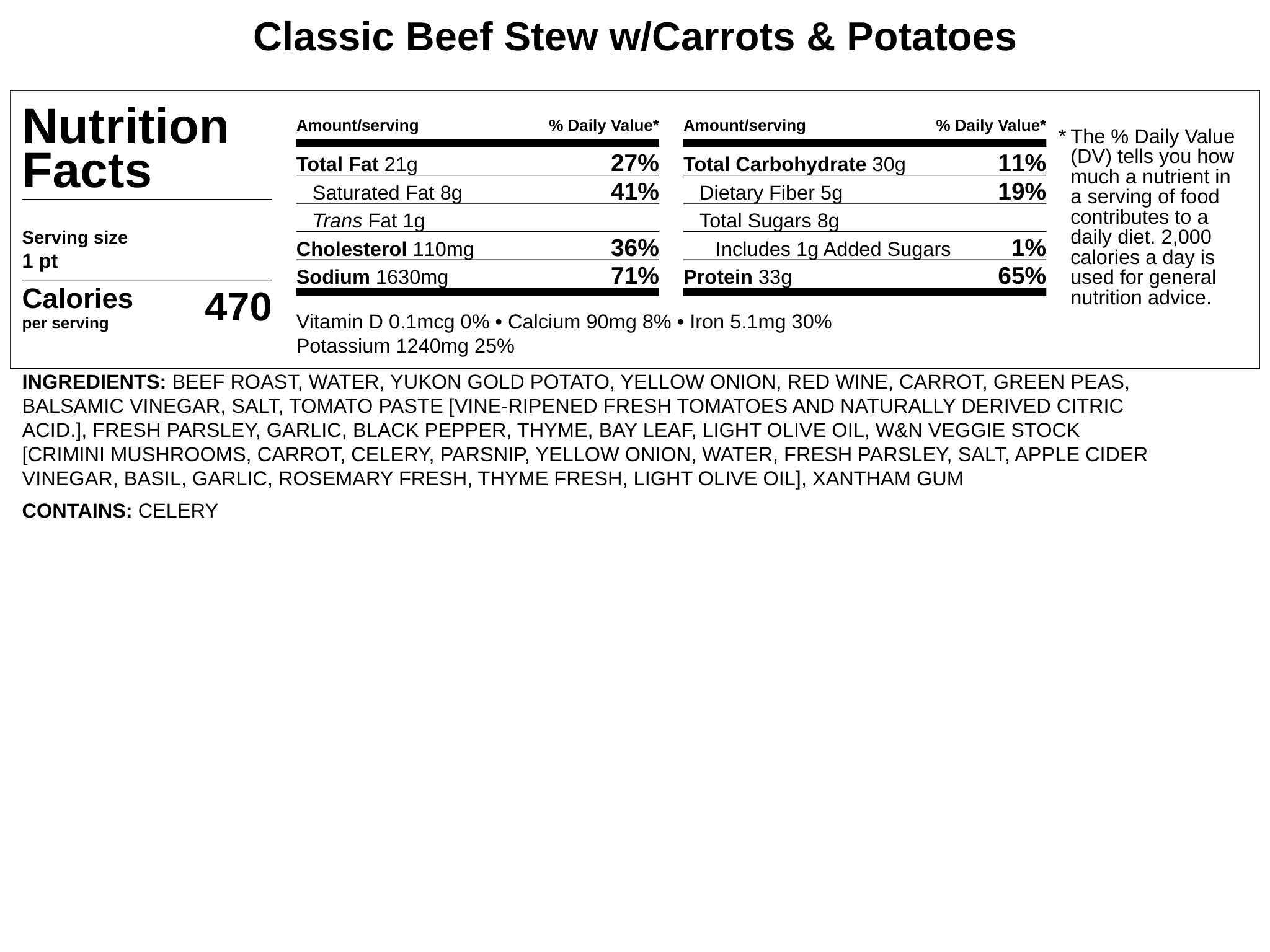 Classic Beef Stew w/Carrots &amp; Potatoes