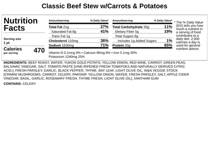 Classic Beef Stew w/Carrots &amp; Potatoes