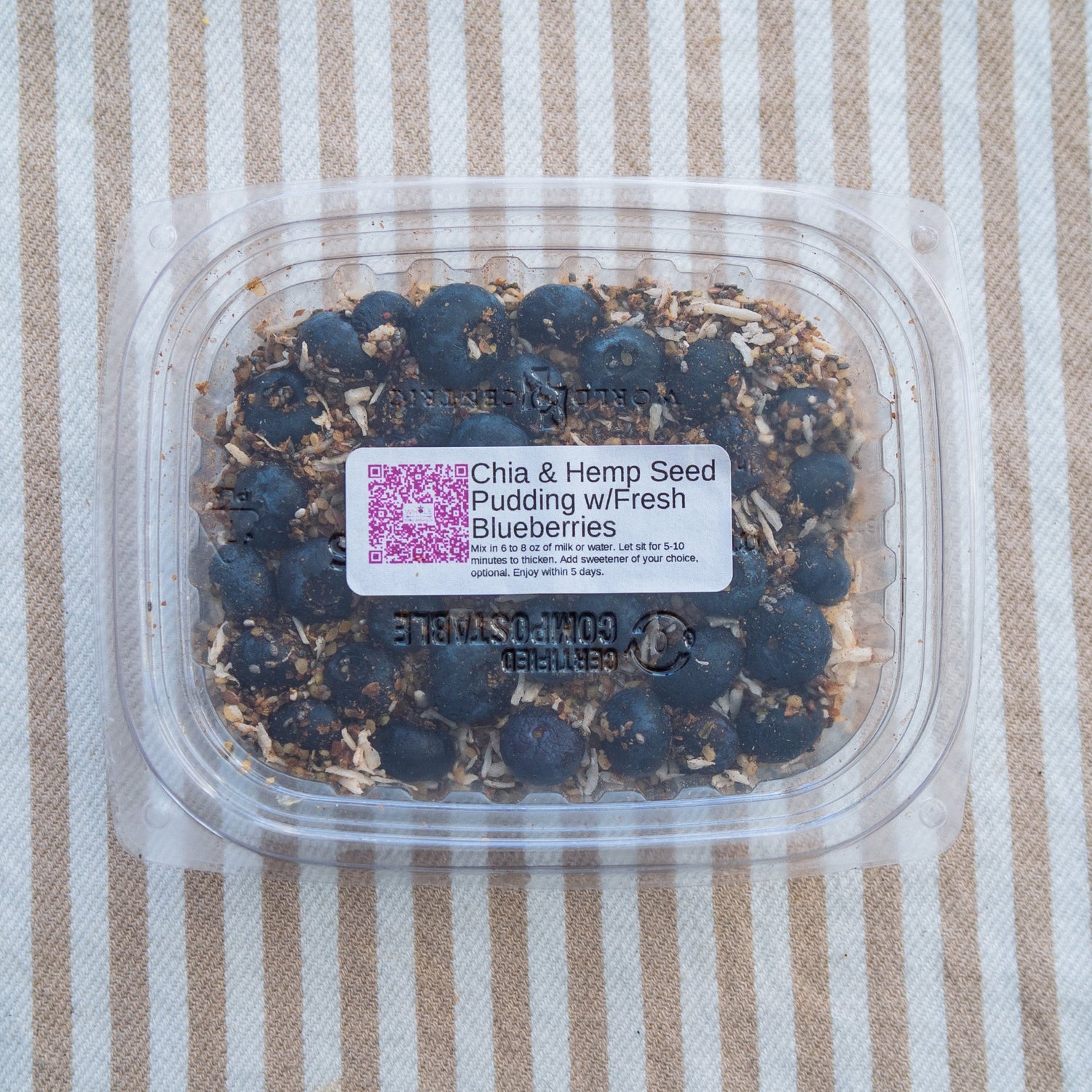 Chia &amp; Hemp Seed Pudding w/Fresh Blueberries