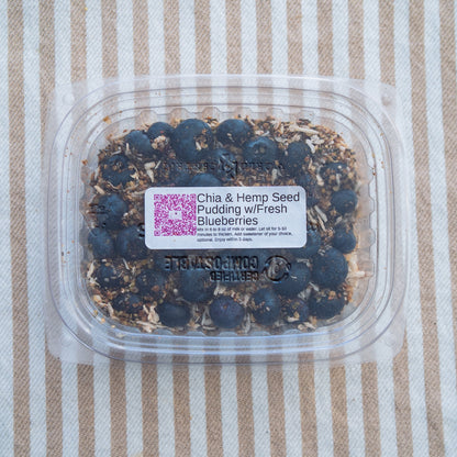 Chia &amp; Hemp Seed Pudding w/Fresh Blueberries