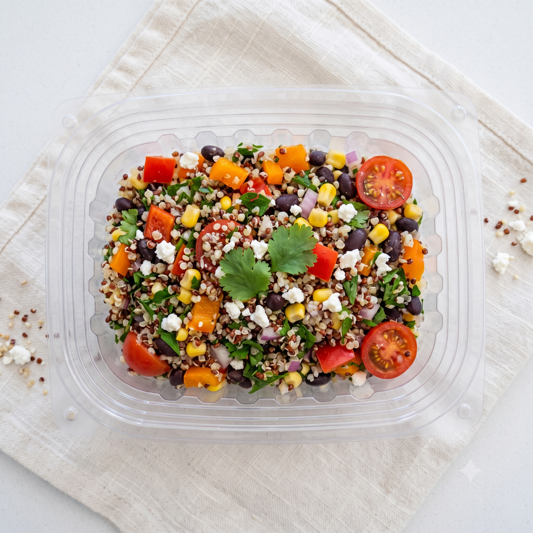 Mexican Quinoa & Black Bean Salad w/Tomatoes, Fresh Herbs & Honey-Lime Dressing