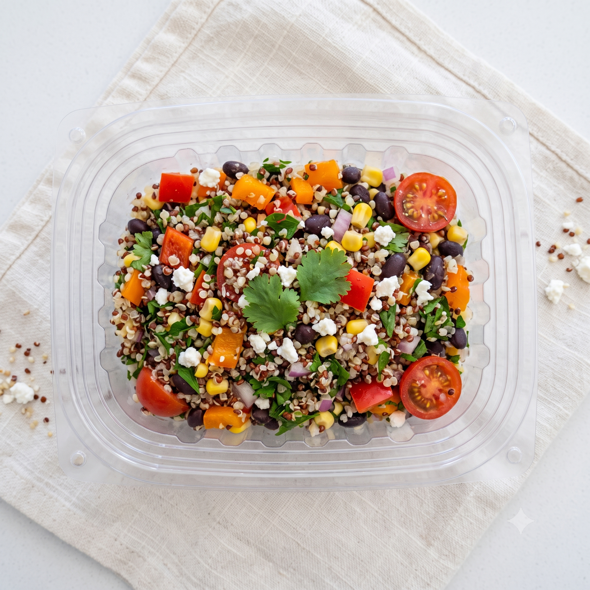 Mexican Quinoa &amp; Black Bean Salad w/Tomatoes, Fresh Herbs &amp; Honey-Lime Dressing