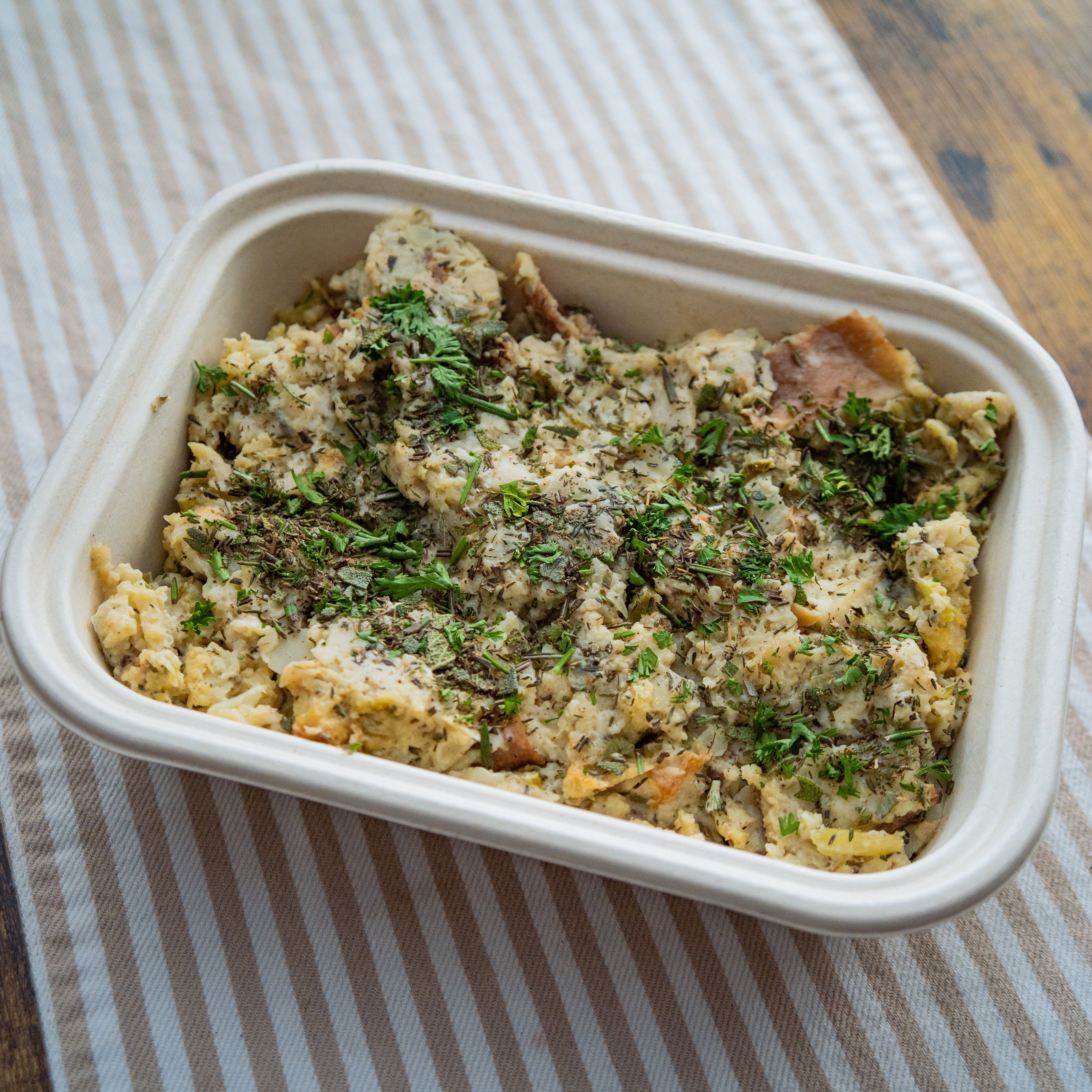 Herb-Filled Sourdough Stuffing - wheat