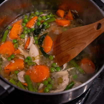 Lemony Spring Chicken Soup w/Carrots, Asparagus, Sweet Peas &amp; Fresh Herbs