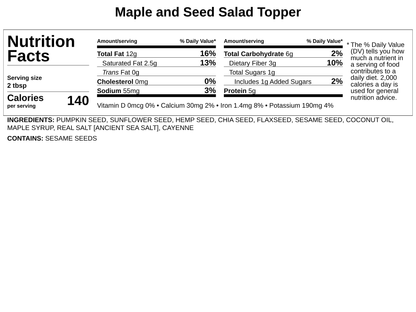 Maple &amp; Seed Salad Topper